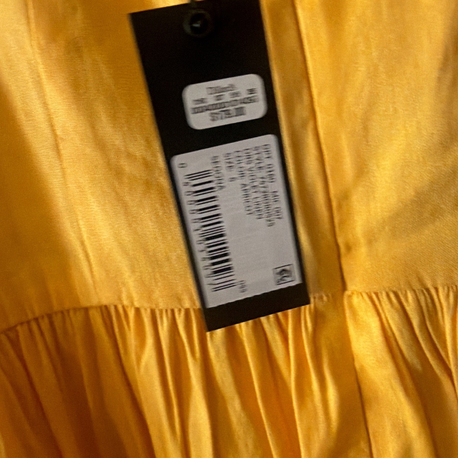 By Gianni Bini Mustard Color Short Sleeve Linen Dress With Bubble Hem
