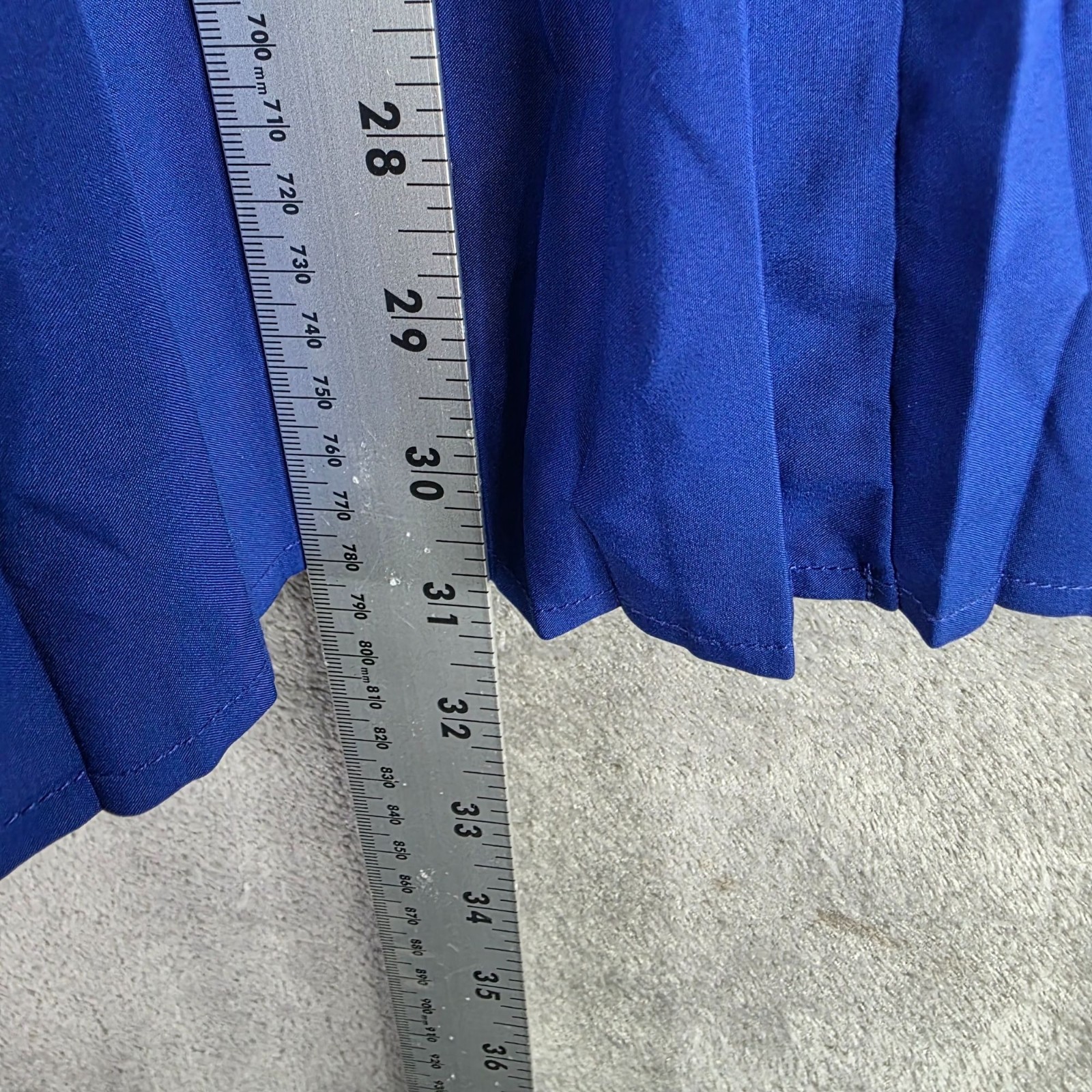 Womens Fabletics Blue Pleated Athletic Racerback Dress Polyester Blend Stretch S