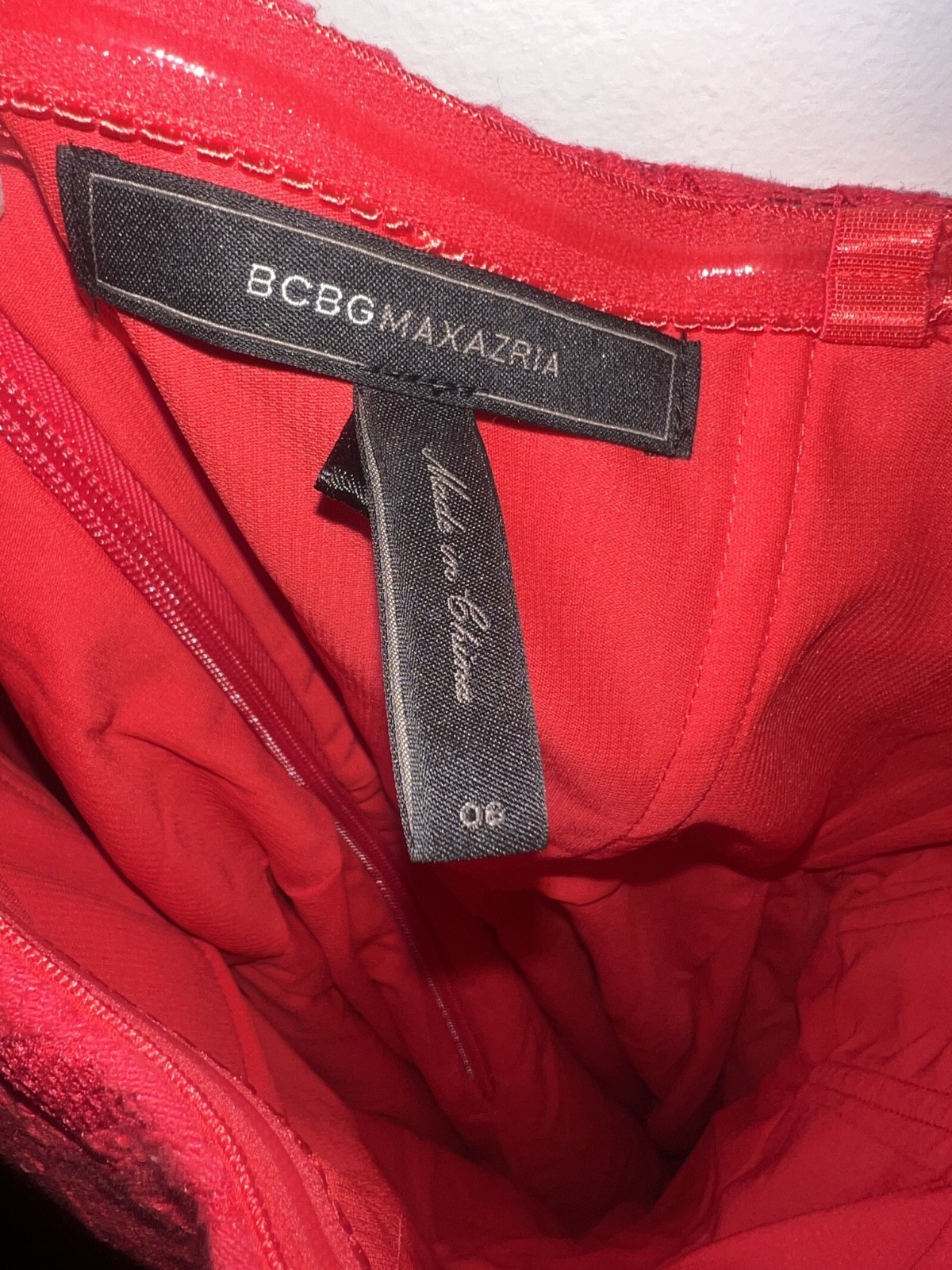 BCBGMax Azria Roselle Stapless Mini Dress in Red, Size 6, Excellent Condition