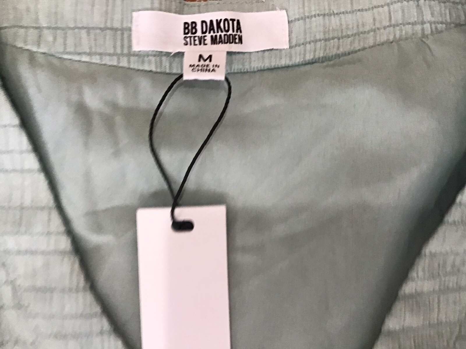 NWT Steve Madden x BB Dakota Balloon sleeve dress sea mist size M V-neck Lining