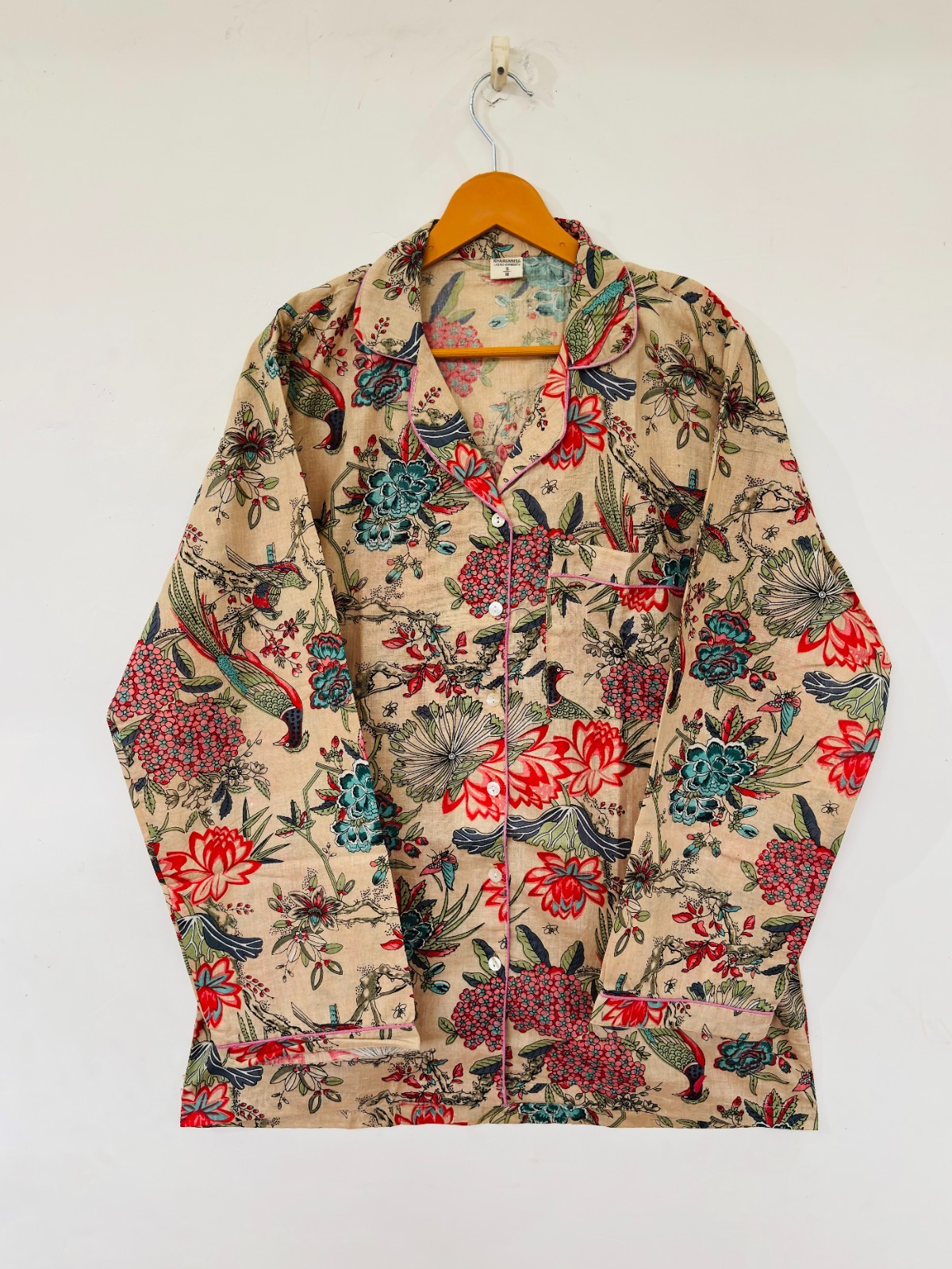 Floral Print Cotton Pajama Set:Summer Loungewear night wear for woman’s giftitem