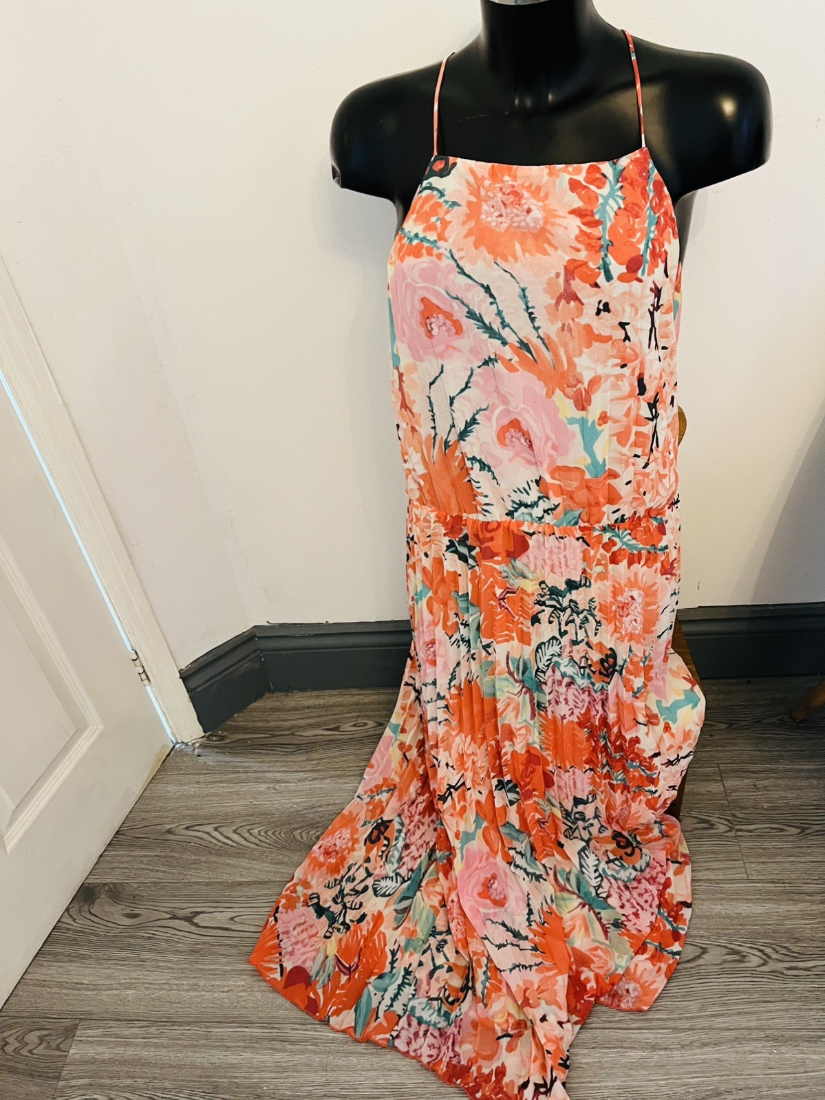 H&M Women’s beach Summer Maxi Dress sleeveless Floral Size Xl (14-16) New