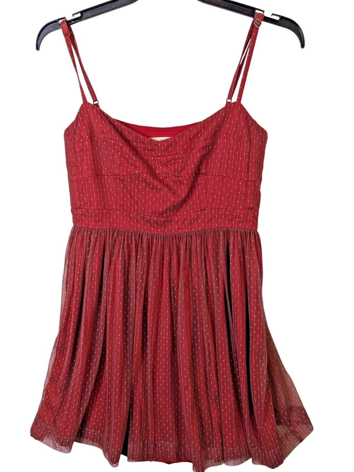 FOSSIL Women size L Skater Dress Fit & Flare Sheer Layered Zip Side Sparkle Glam