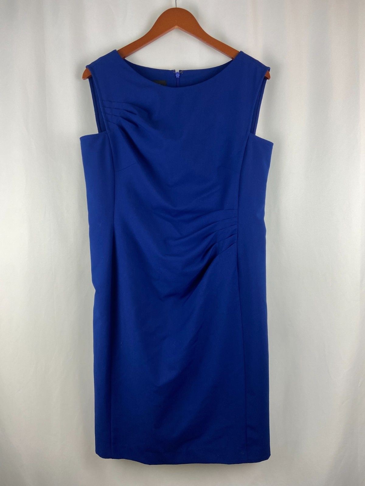 USED W TAGS Jones New York Women’s Sz 12 Royal Blue Stretch Ruched Sheath Career