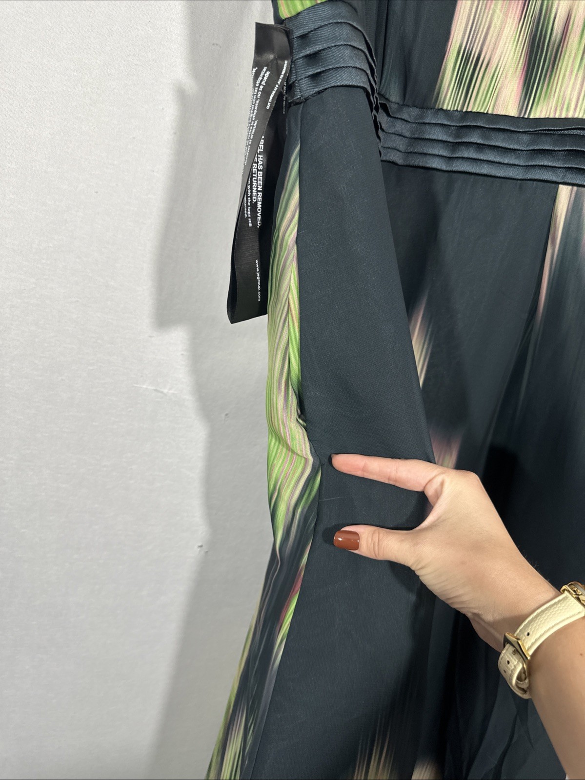 NEW $398 KAY UNGER [ 14 ] Tess Sleeveless A Line Gown in Black Green J1982
