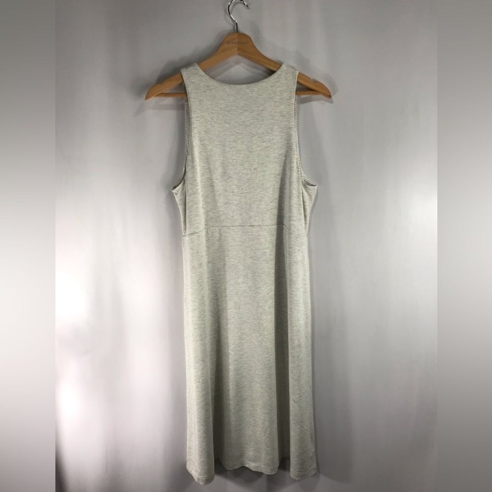 Athleta Tall Medium Reversible Santorini High Neck Dress Oatmeal Heather Striped