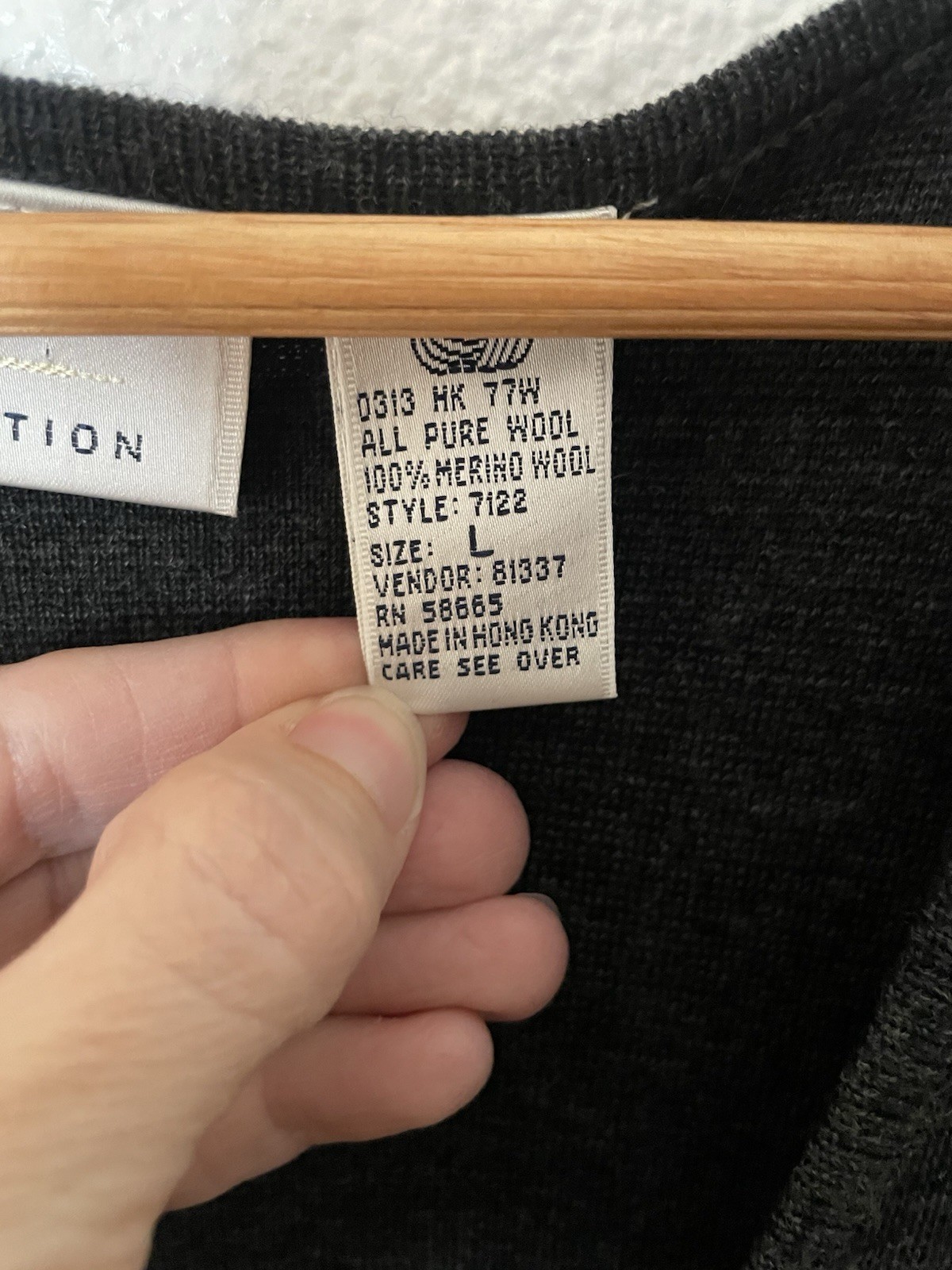 Preview Collection Charcoal Gray Sleeveless Button Front Dress 100 Merino Wool L