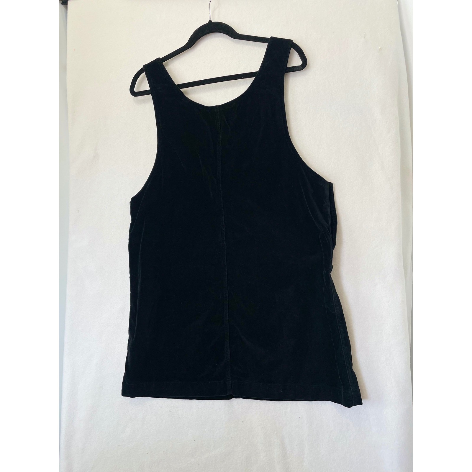 Essentials Style Pinafore Jumper Dress Womens Large Black Corduroy Side Button