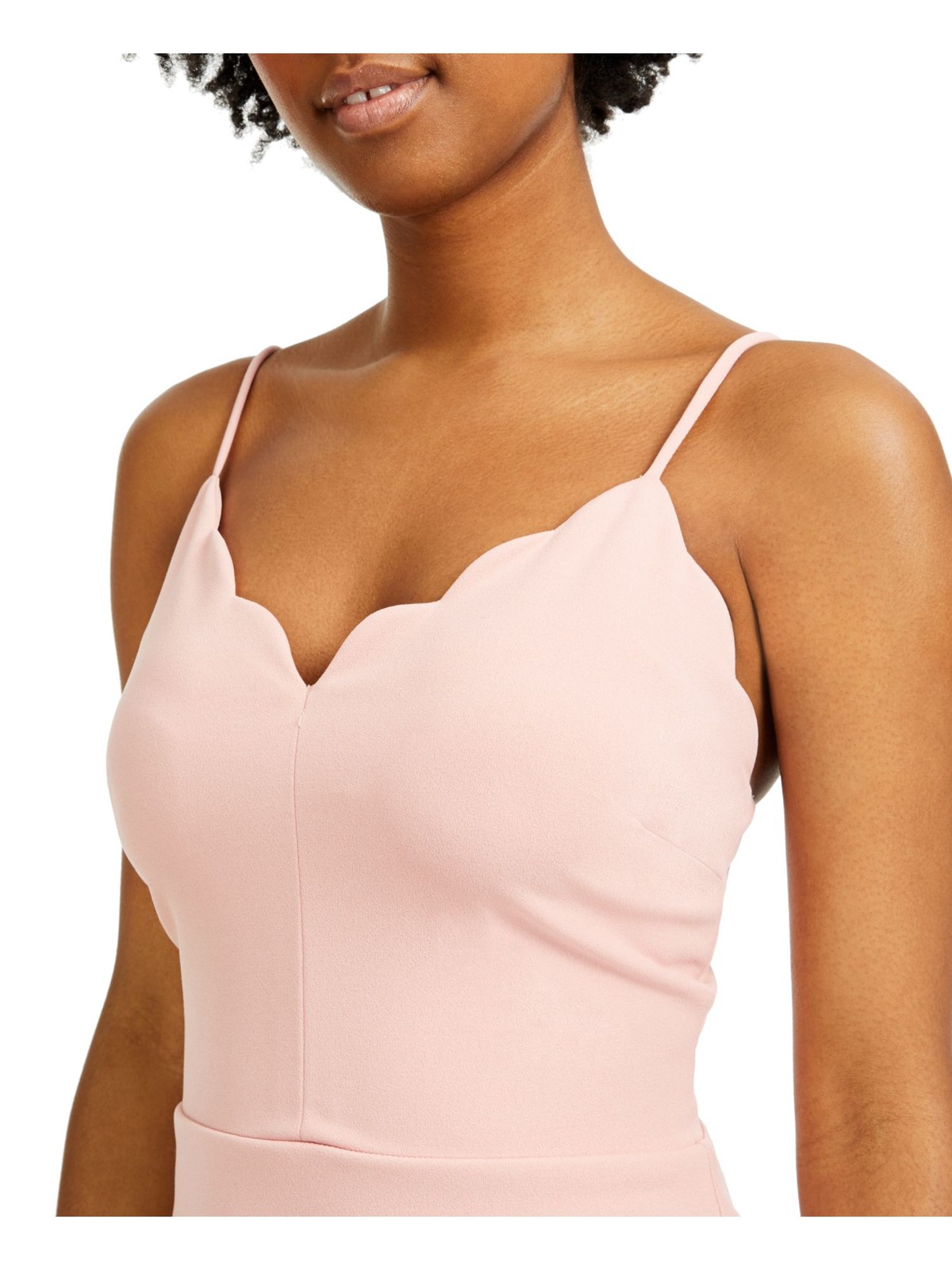 B DARLIN Womens Pink Spaghetti Strap Above The Knee Sheath Dress 1516