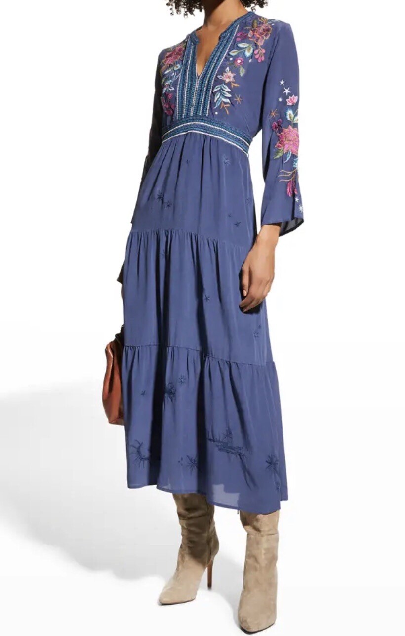 Johnny Was Silk Dress NWT L