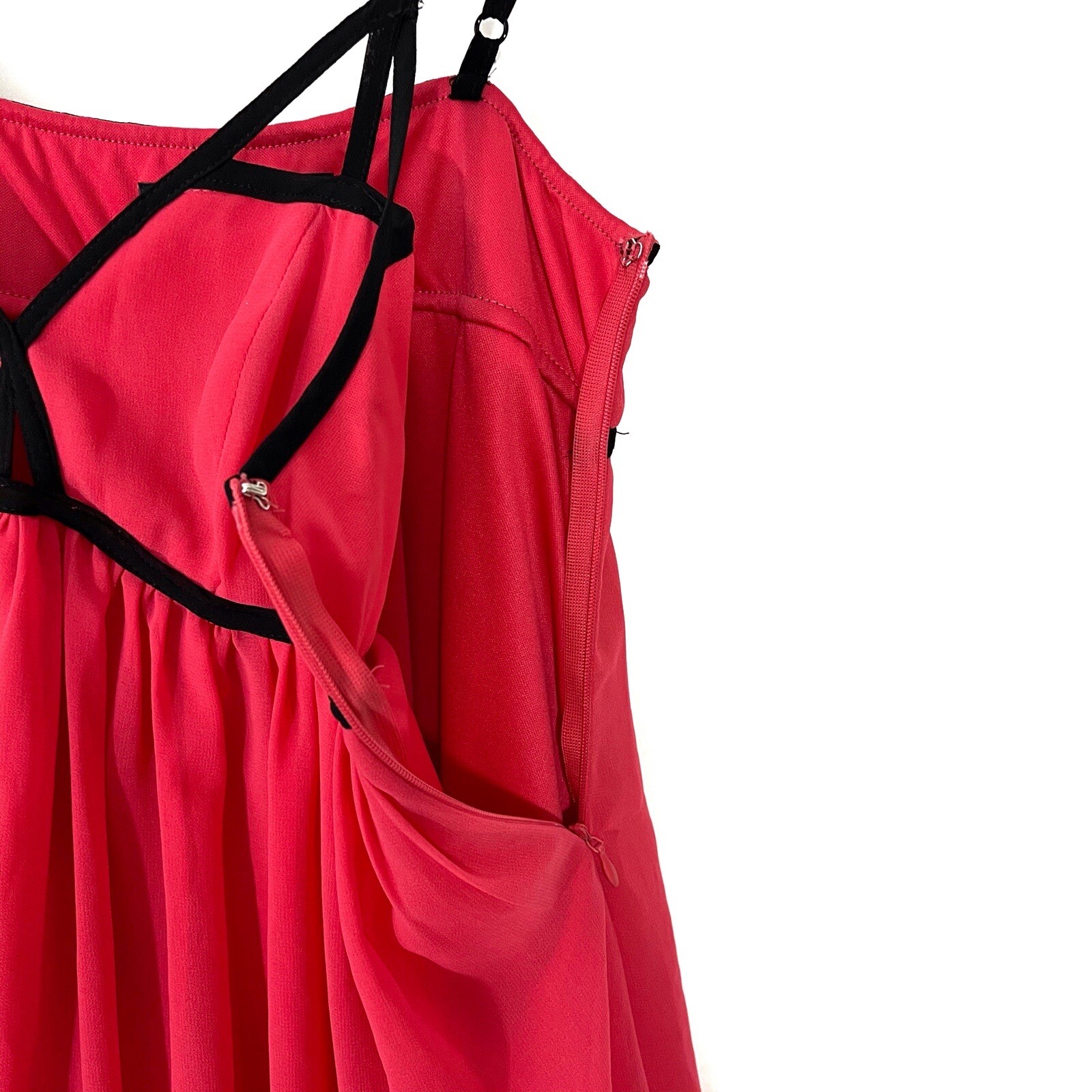 Dotti Women’s Size 8 Medium Pink Black Contrast Trim Cut Out Lined Party Dress