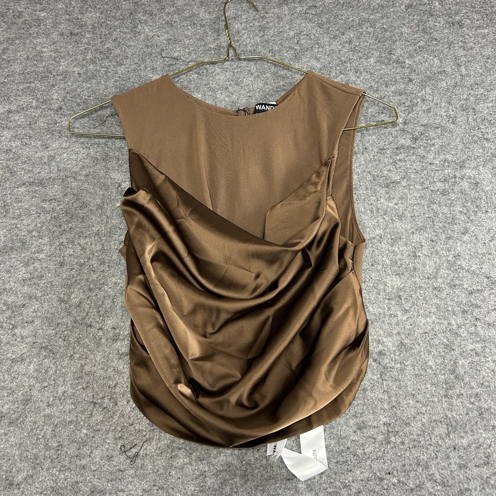 Wanderdoll Cole Dress Womens S Maxi Gown Drape Ruched Skirt & Top Set Brown