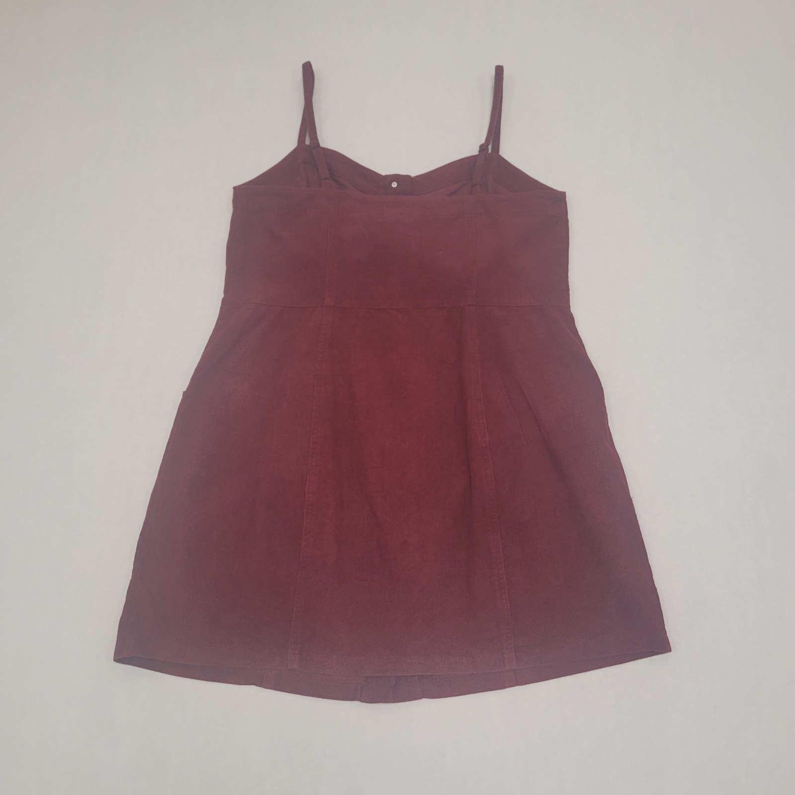 CCX Women’s “Sweet” Strap Button Front Corduroy Dress Color Beet Red Size 16