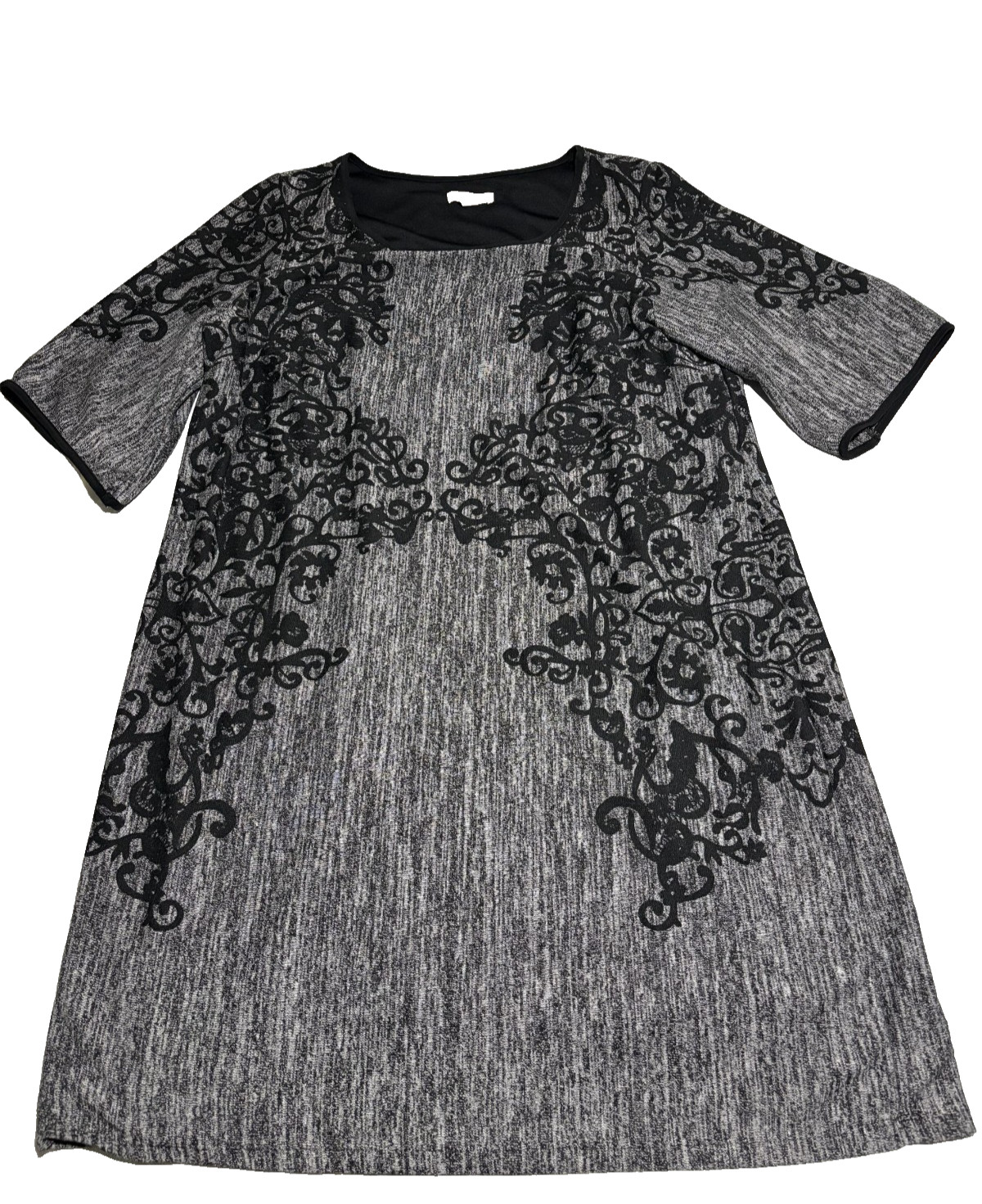 DB Established 1962 Women’s Dress Grey/Black Paisley Pattern Knee Length Sz 18