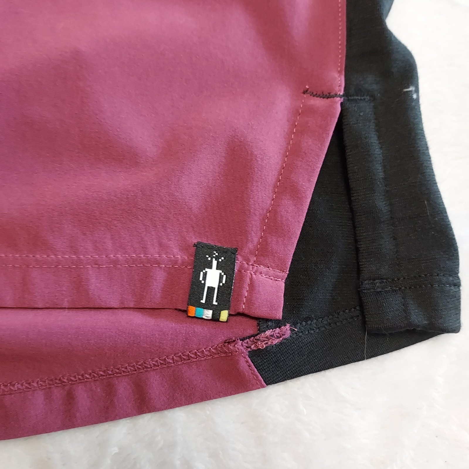 Smartwool Active Merino Wool Blend Colorblock Shift Dress Berry Purple Black M