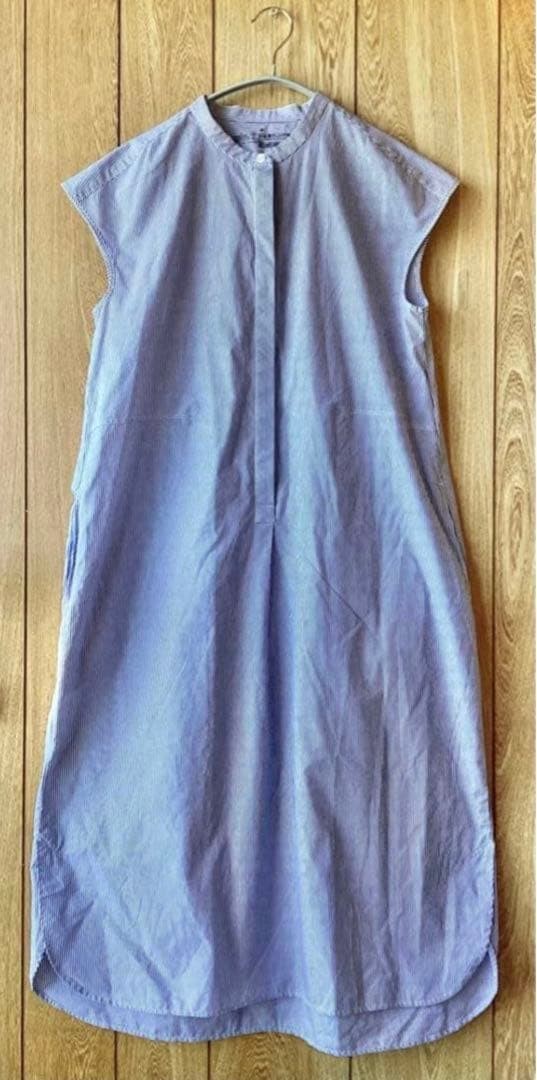 MUJI Long One Piece Stripe Natural Adult Casual Natural Life