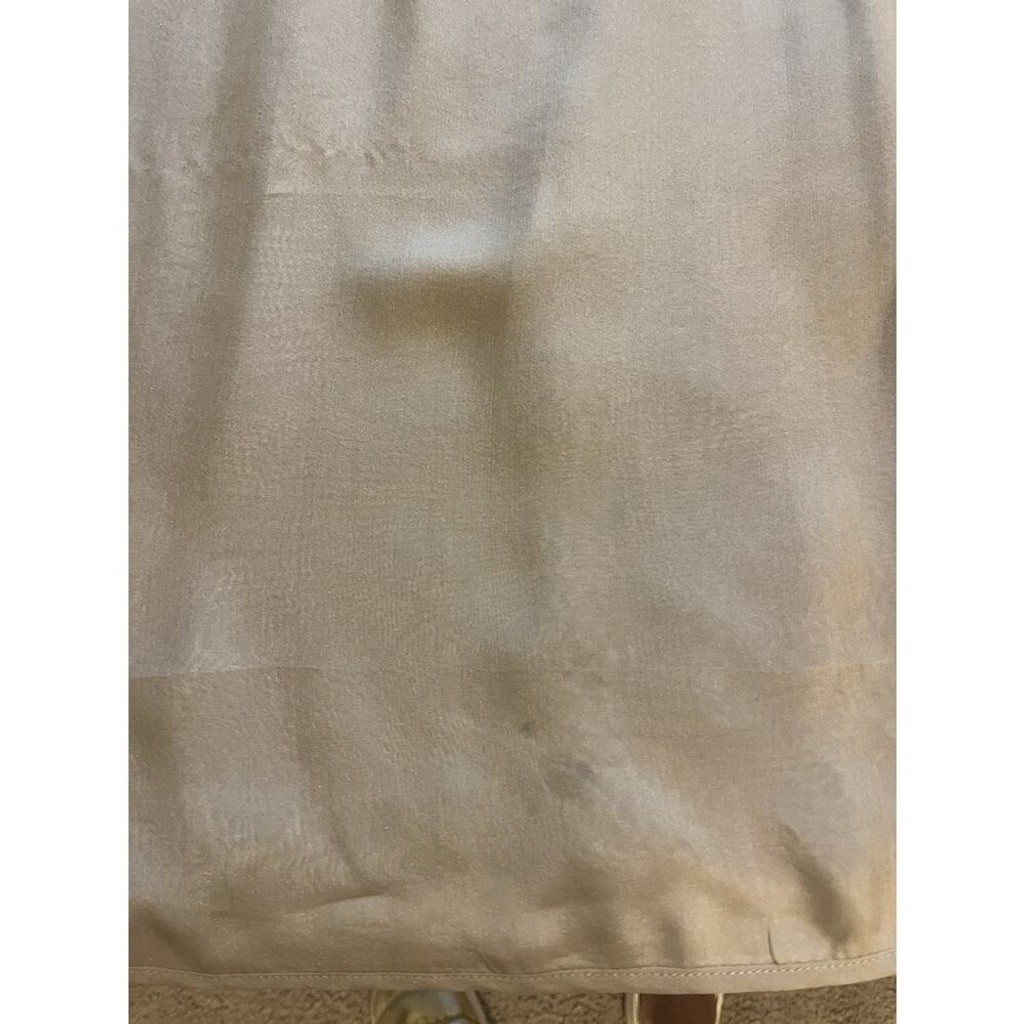 Brochu Walker Flowy Pleated Beige Shift 100% Silk Dress NWT