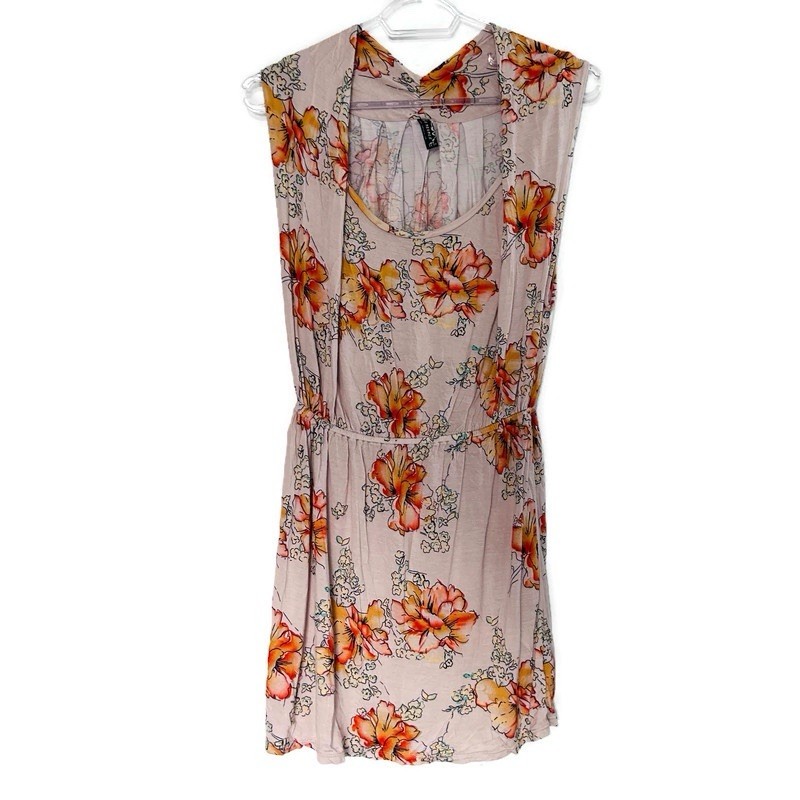 Free People Floral Mini Dress XS Boho Cottagecore Romantic Drop Waist Festival
