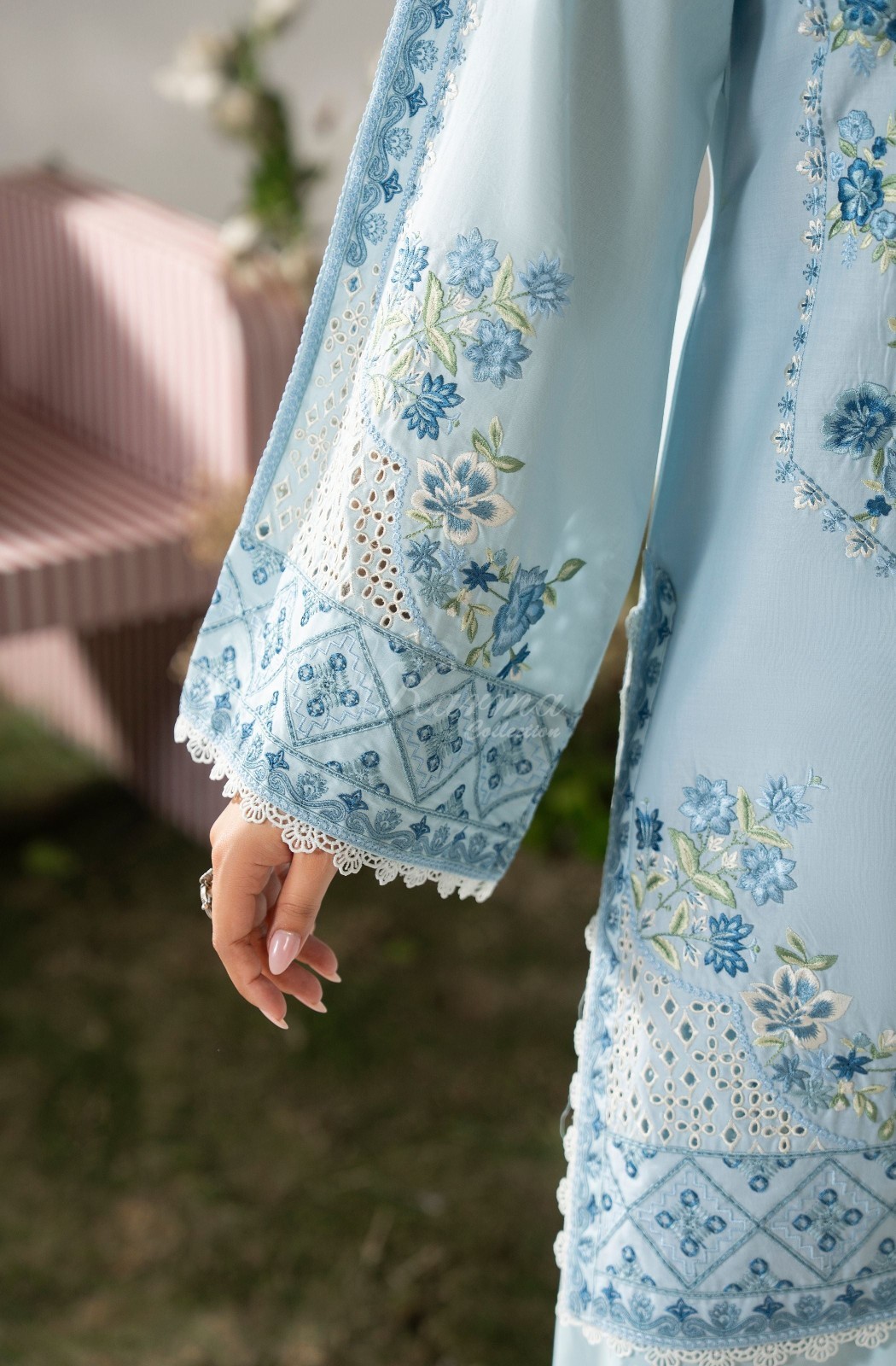 Karma Collection 3 Piece Stitched Embroidery Suit – KC-1580-Muted Blue