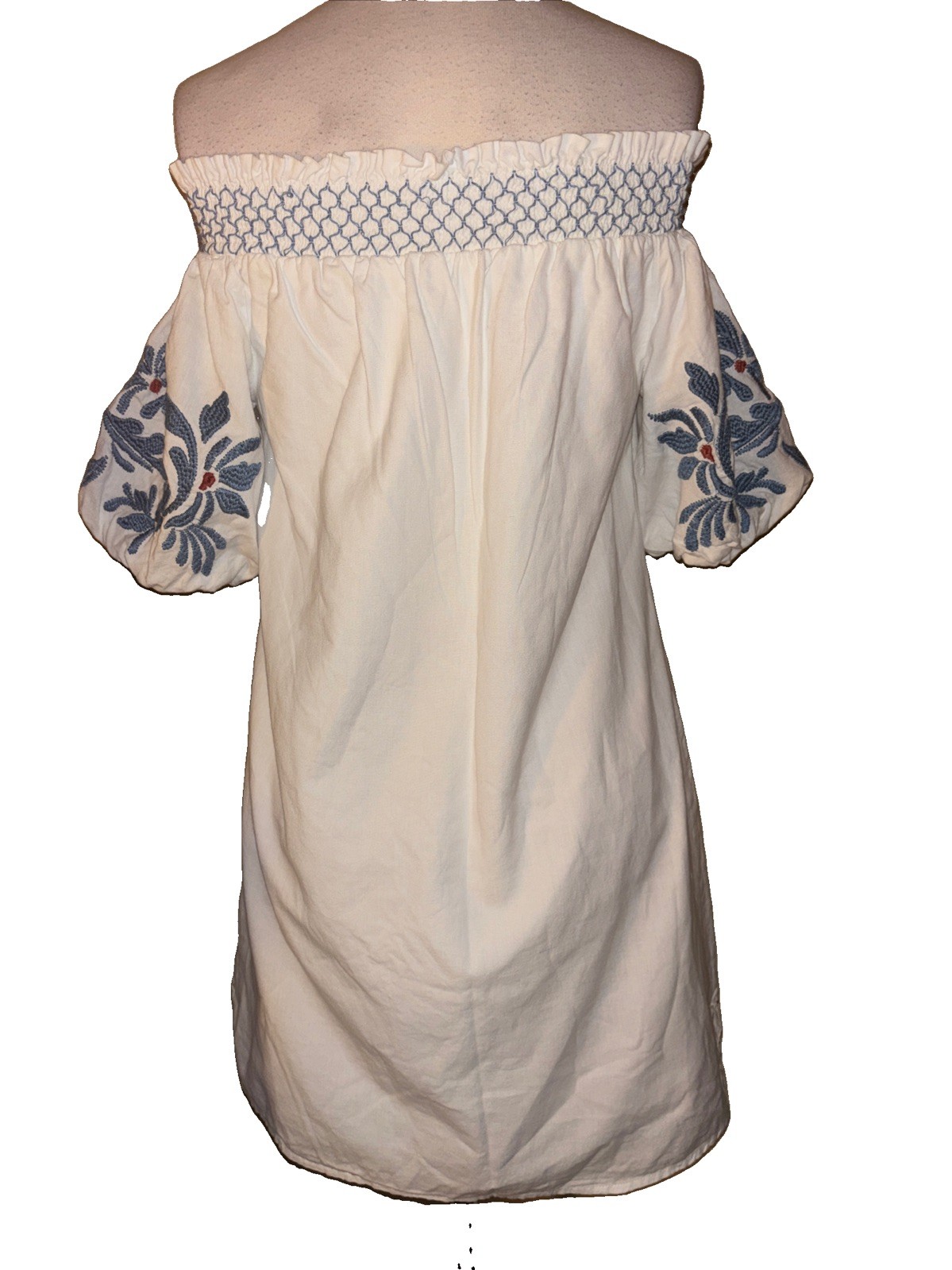 Beachlunchlounge Collection White Off Shoulder Embroidered Dress Size Medium