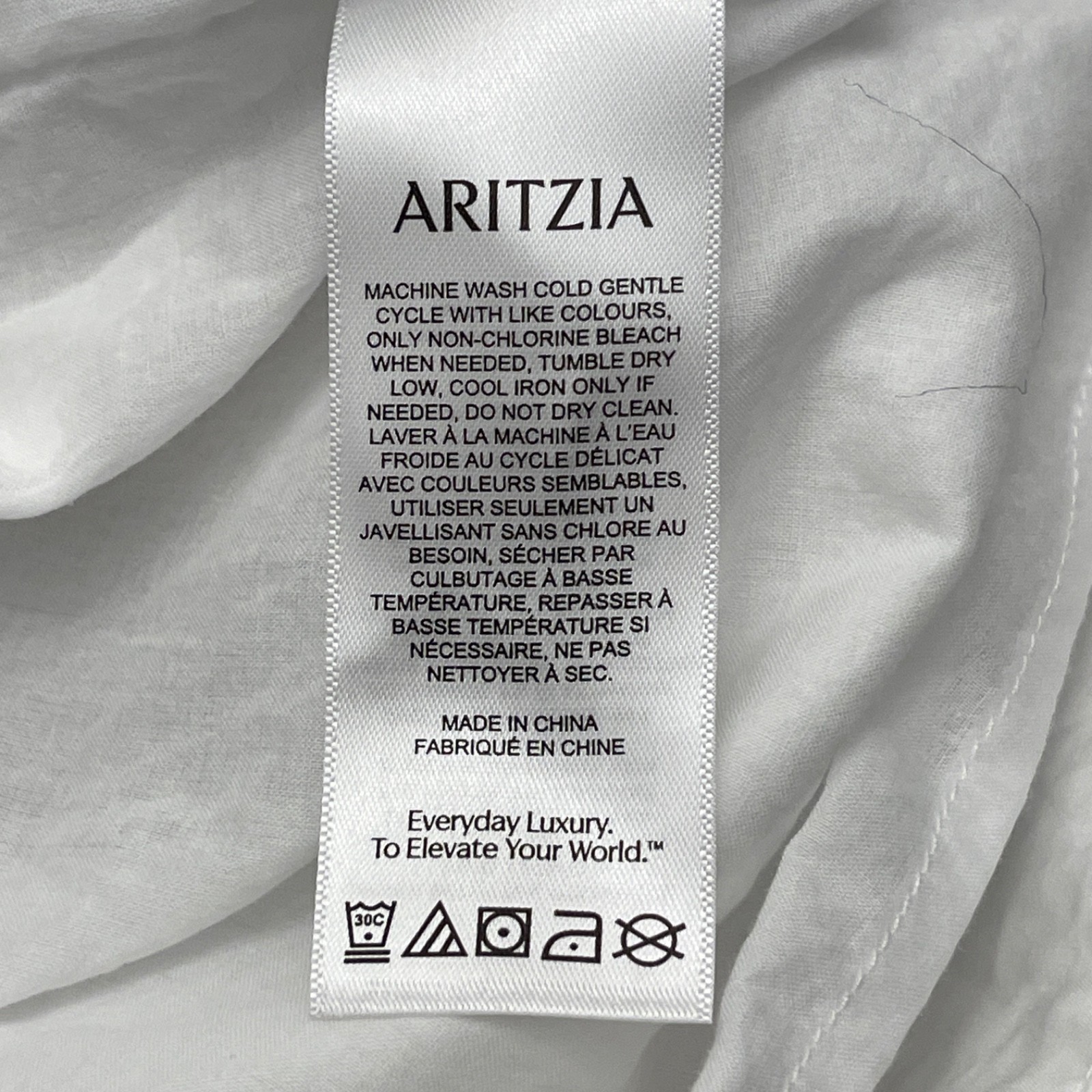 Babaton Aritzia Wordly Poplin Midi Dress Women’s Size L White Drop Waist Lined