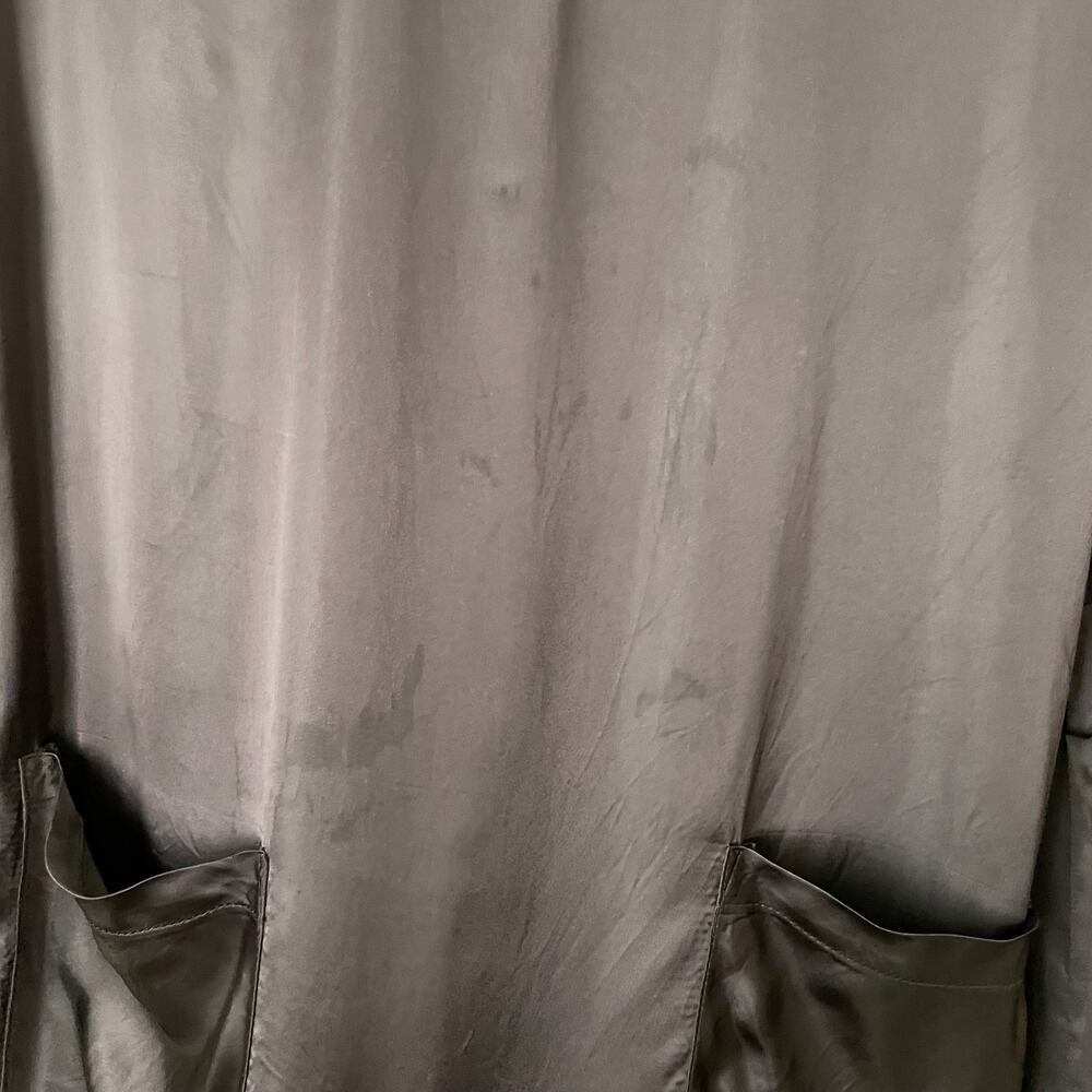 Scanlan Theodore Dress Womens Medium Brown Satin Mini Quiet Luxury Minimalist