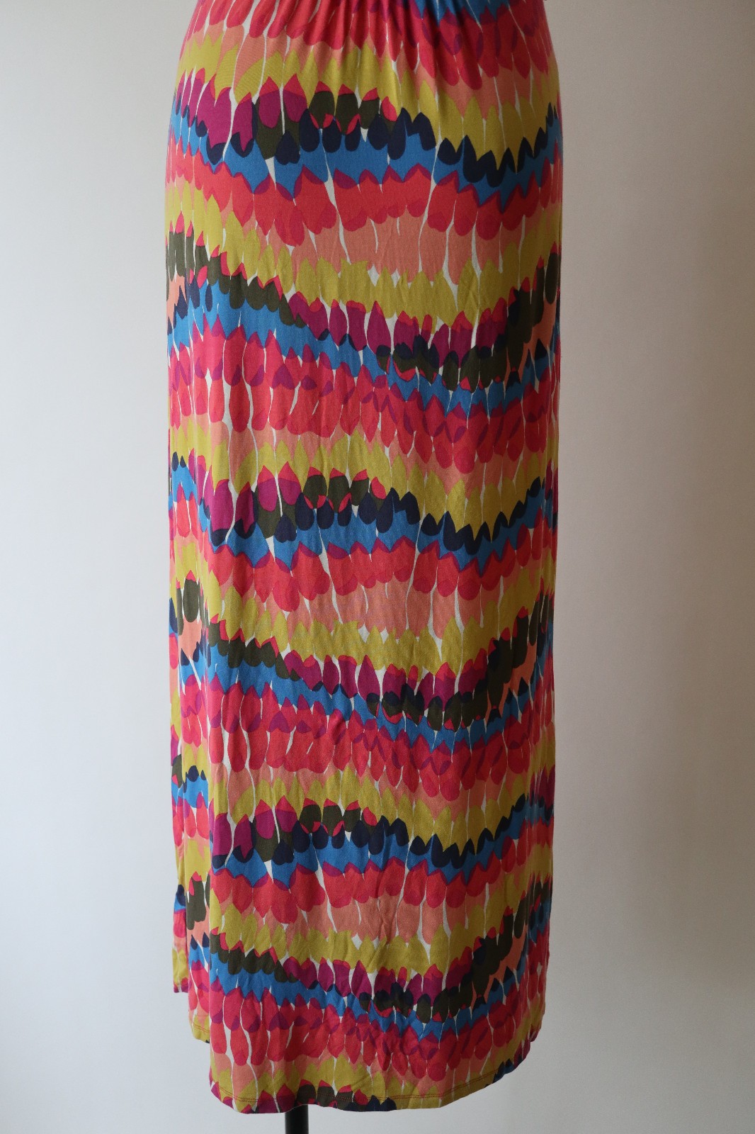 Boden Pink Blue Rainbow Stretchy Jersey Knit Sleeveless Long Maxi Dress Women 6R