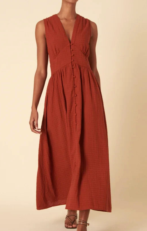 NWT Nobody’s Child Starlight Midaxi Dress in Burnt Orange Sleeveless Sz US 0