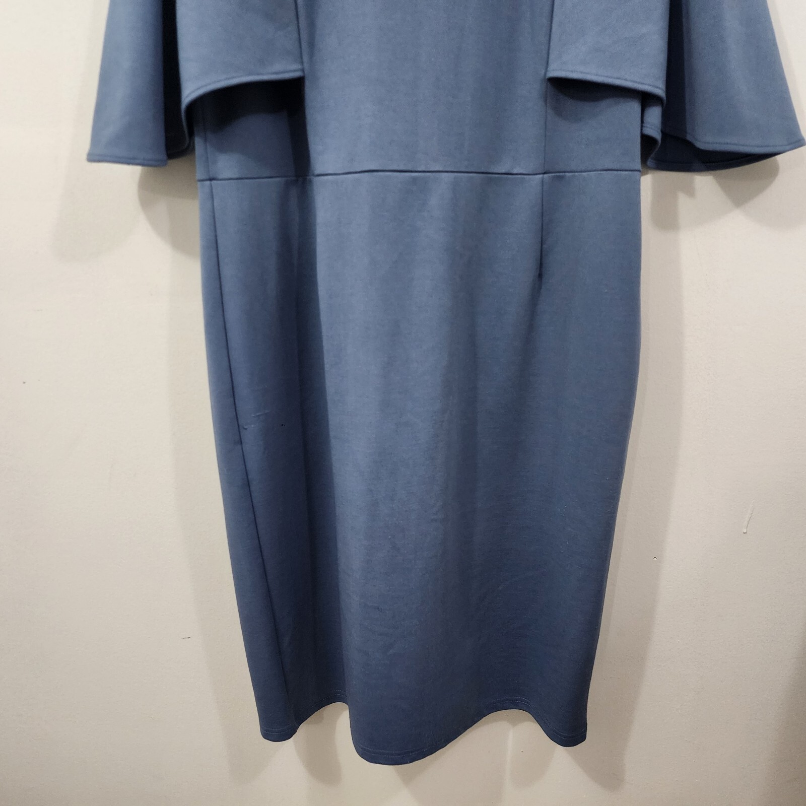 GRACE KARIN 3/4 Ruffle Sleeve Work Party Pencil Dress Blue Gray Plus Size 2XL