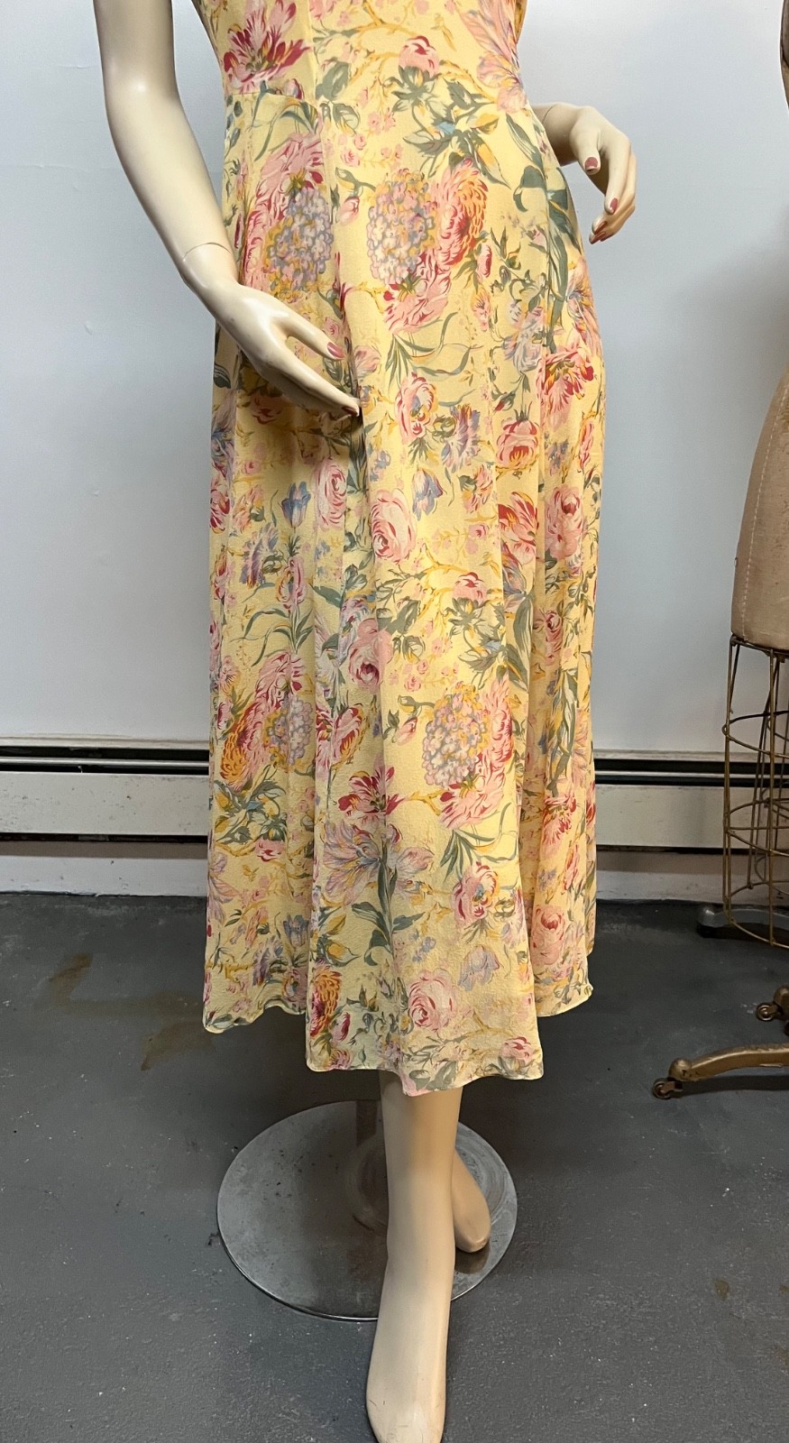 Vintage J Peterman April in Paris Silk Dress Size 4 Bust 34-35