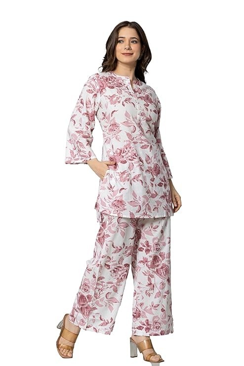 Women’s Cotton Printed Co-ord Set of Kurta and Palazzo