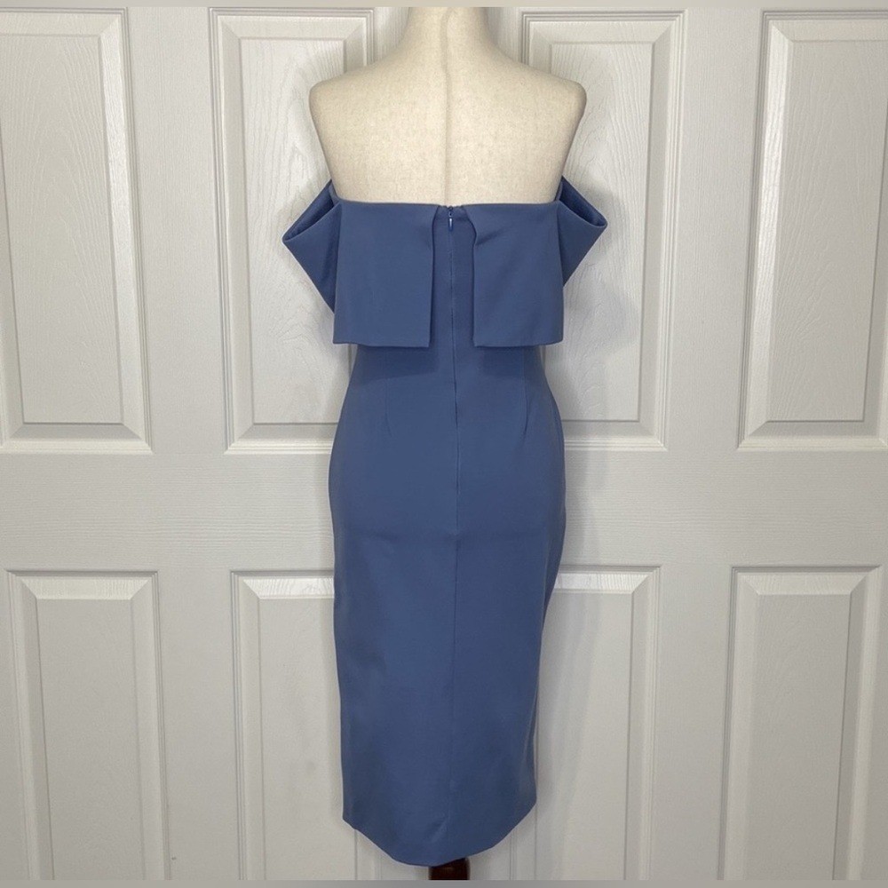 Lavish Alice Slate Blue Off Shoulder Side Split Blogger Fave Dress 12