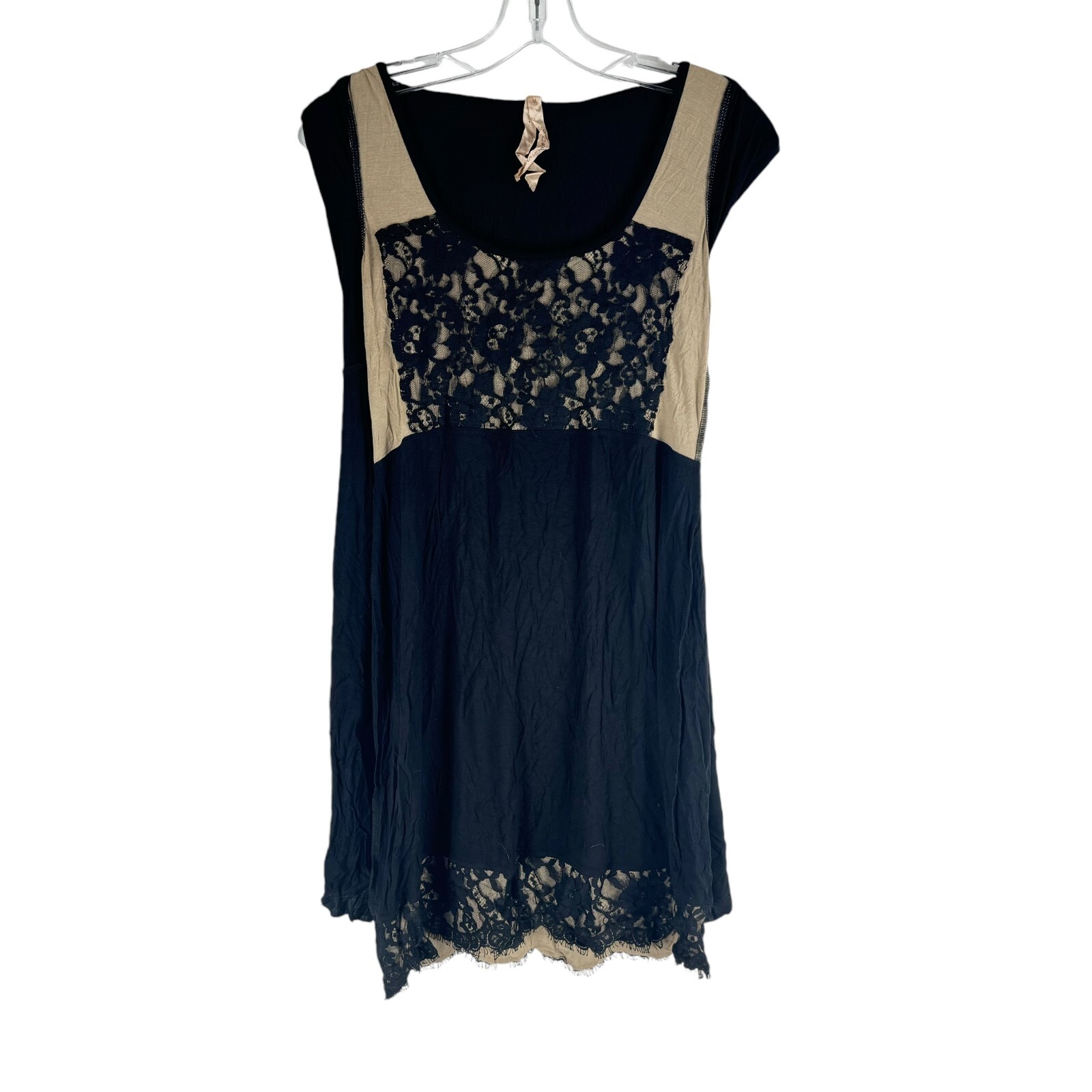 Bailey 44 Dressed Floral Lace Sleeveless Dress Short Black Womens Size M
