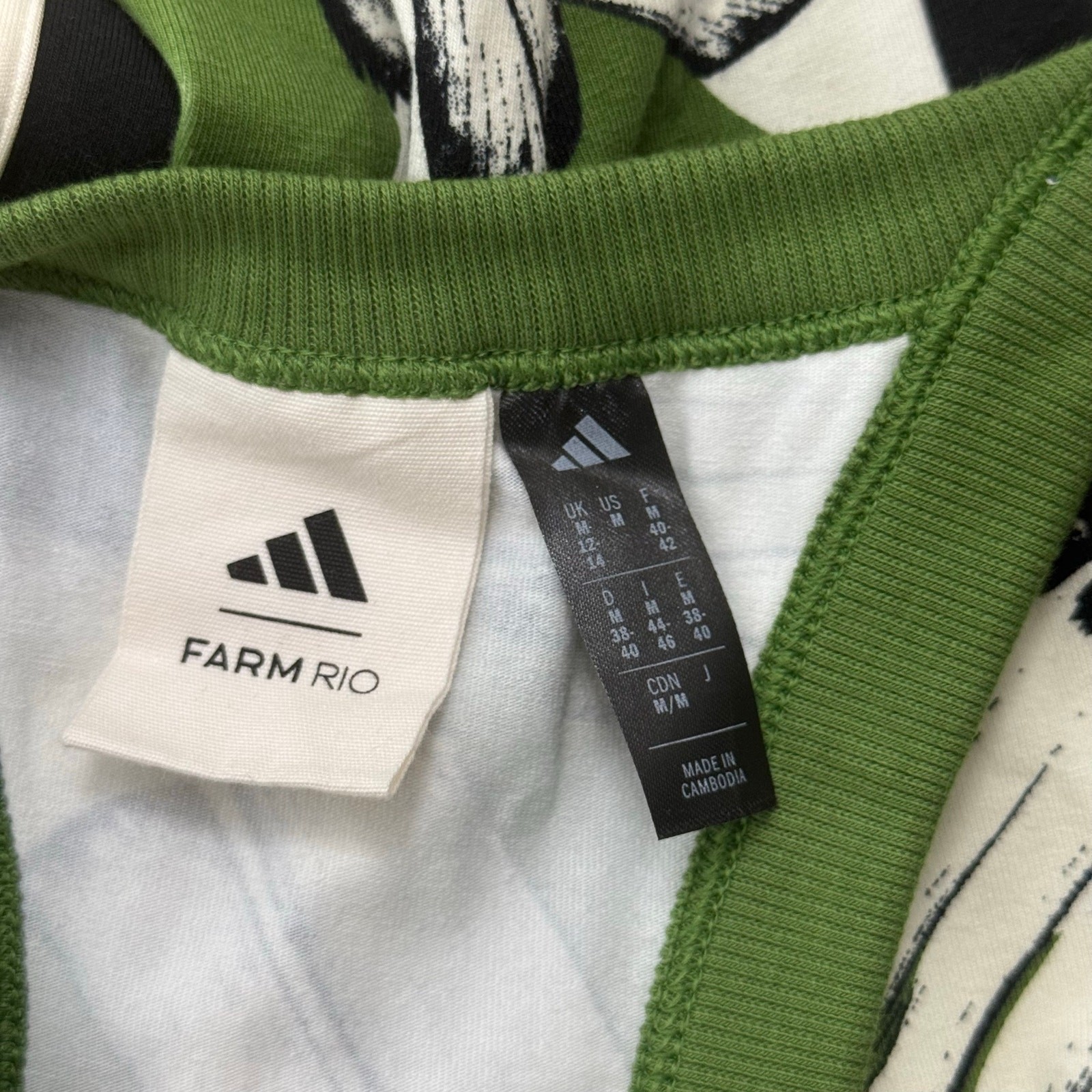 Farm Rio Active Adidas Toucan Wings Midi Dress Green Size Medium Cotton