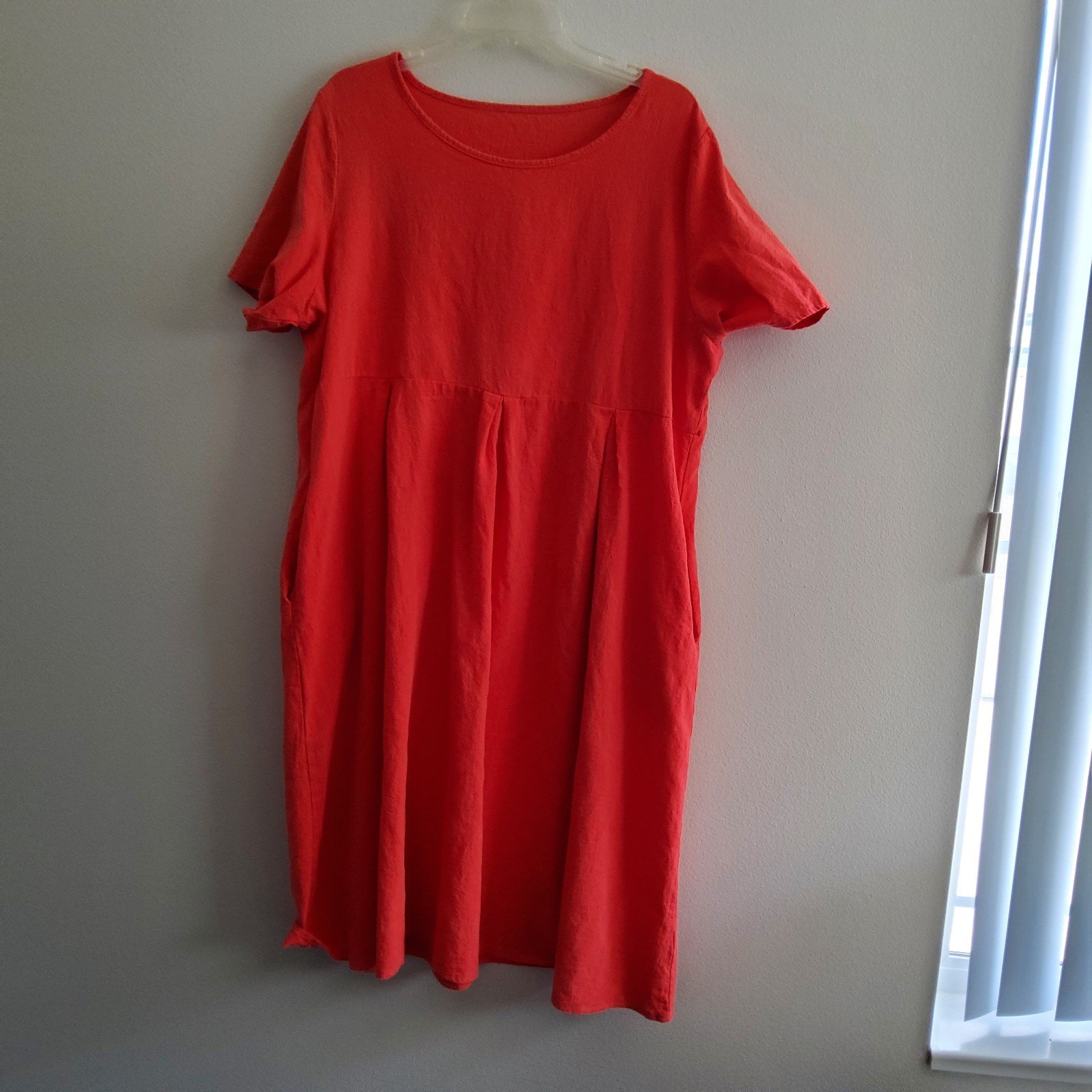 Boho Orange Summer Linen like dress