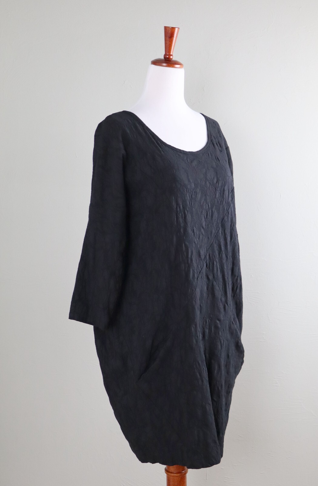 LUUKAA $174 Stretch Textured Boxy Lantern Dolman Sleeve Tunic Dress Size US 8