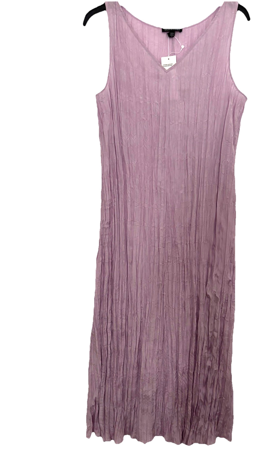 Eileen Fisher Crushed Silk VNeck Pleated F/L Dress Slvls Wild Orchid S NWT $328