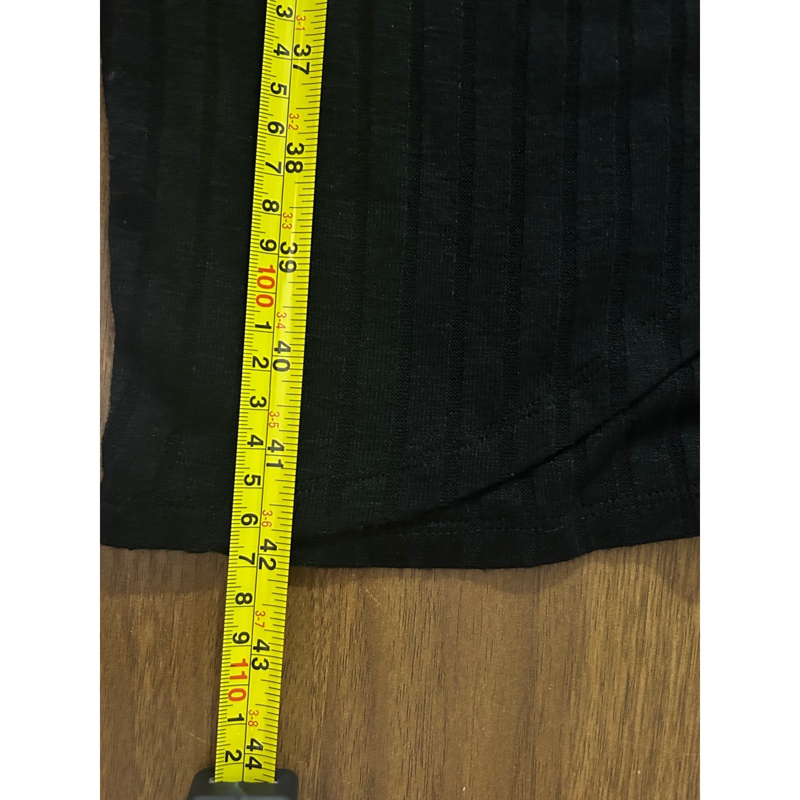Black Ribbed Twist-Front Midi Dress Womens XS Sleeveless