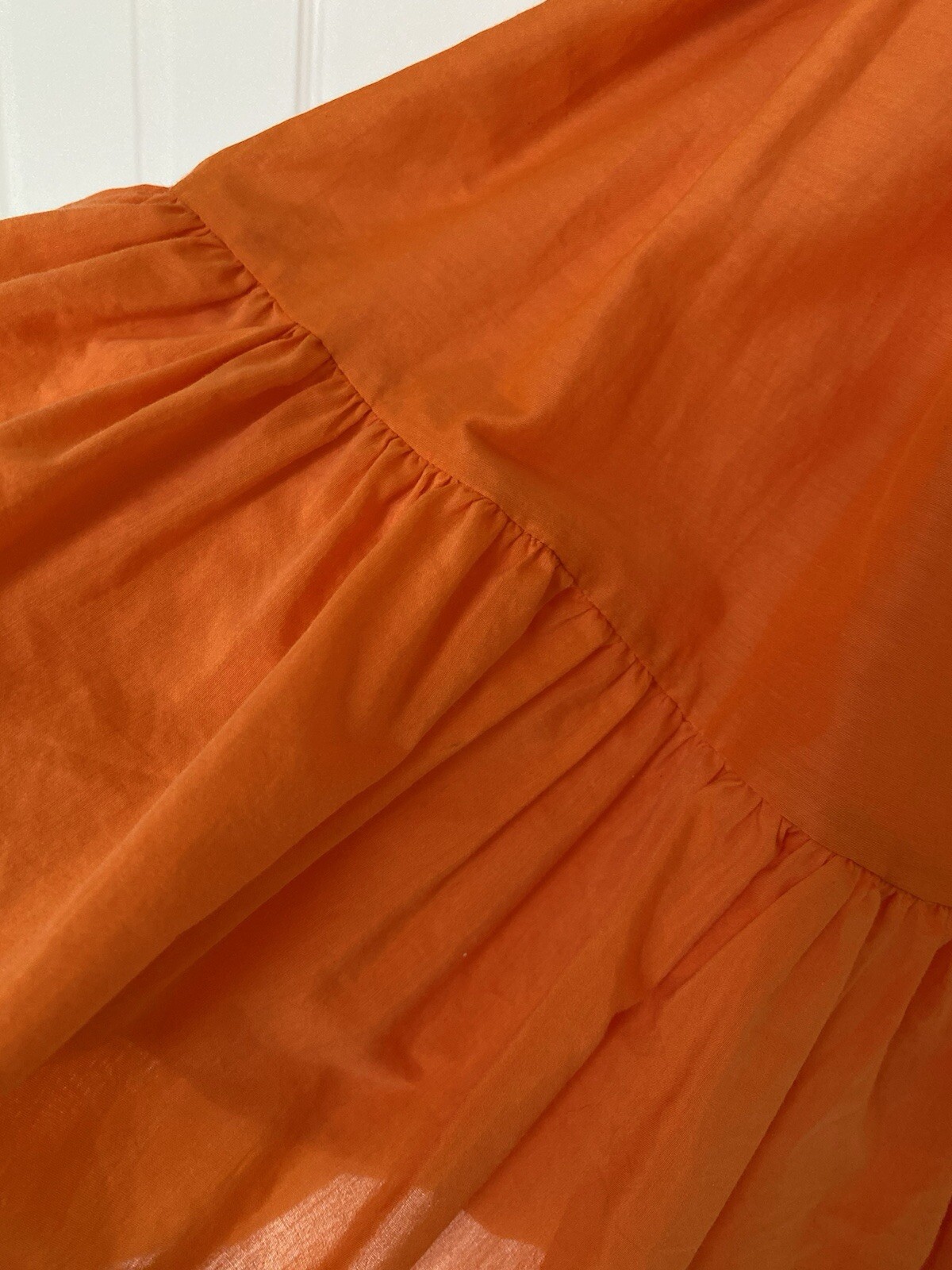 Robert Rodriguez orange cotton/silk short dress with buttons perfect con Size 2