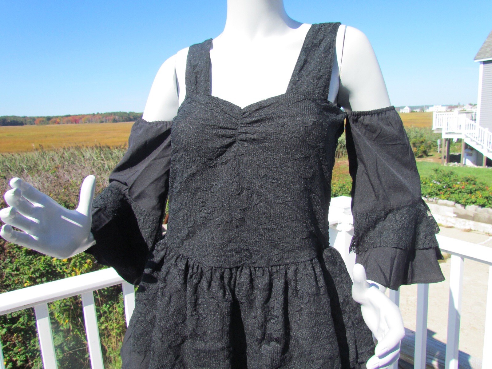 NEW M Pyramid Collection dress black lace wench Ren fair costume gothic sexy hot