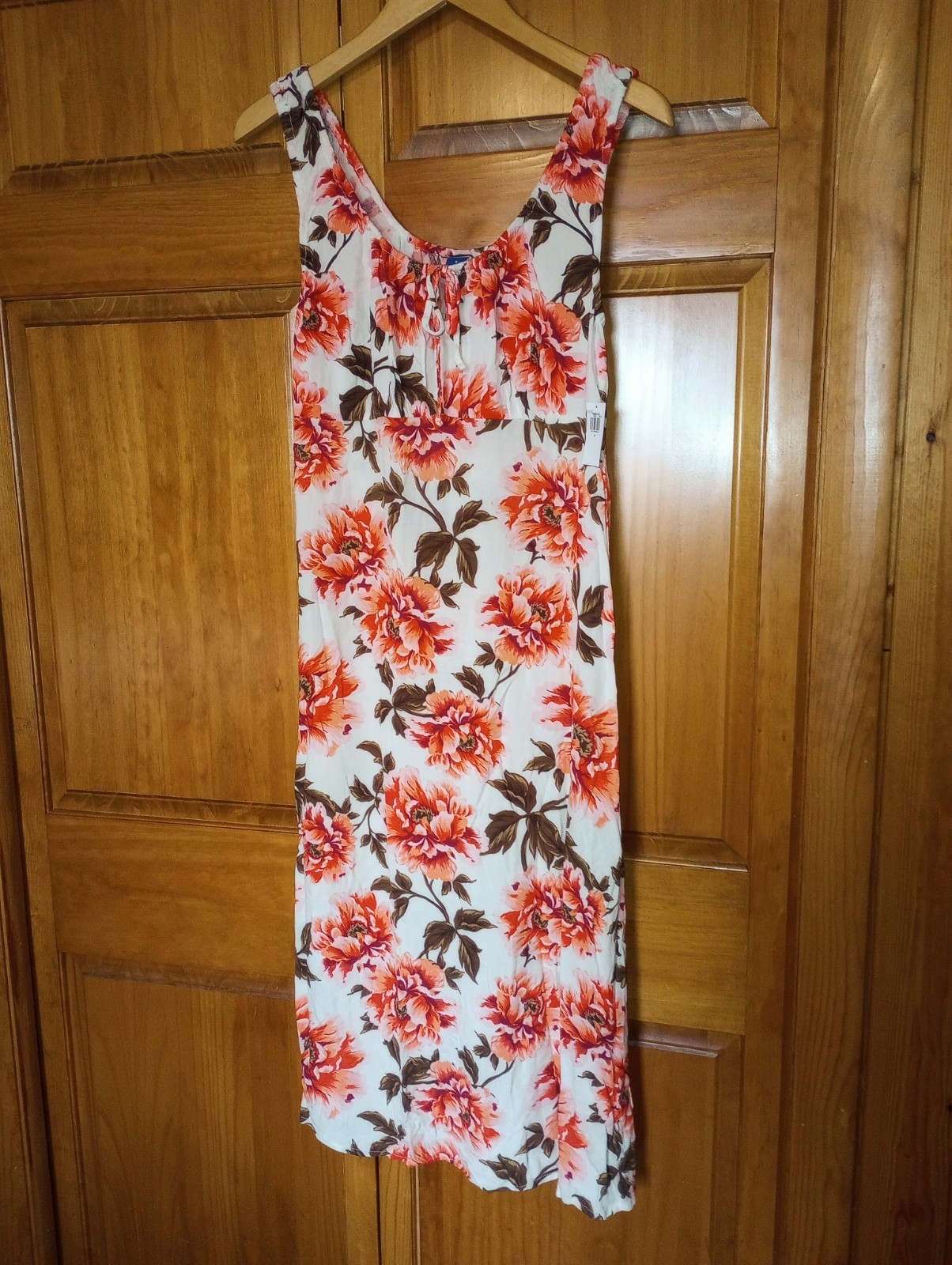 NWT Old Navy Small Sleeveless Scoop Neck Floral Milkmaid Maxi Dress Rayon New