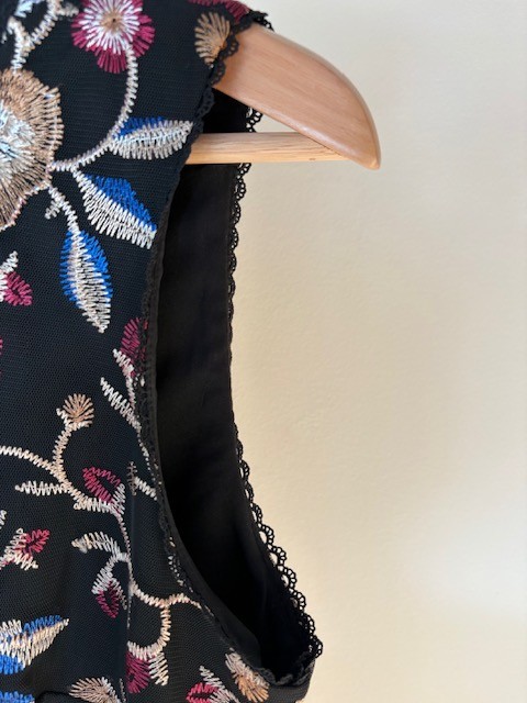 Vince Camuto Multicolor/Black Embroidered Fit and Flare Dress, Size 10, NWT