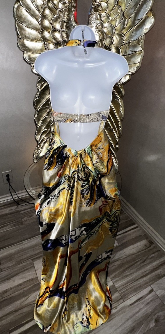 NINA CANACCI Strapless Formal Sequined Prom Gown Dress multicolor Dress,6