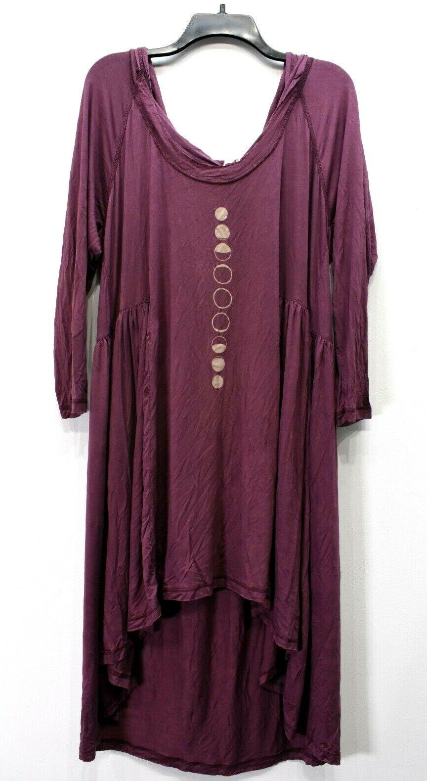 Avatar Womens Scoop Neck Raglan Sleeve Cinched Waist Hi Low Hoodie Dress L