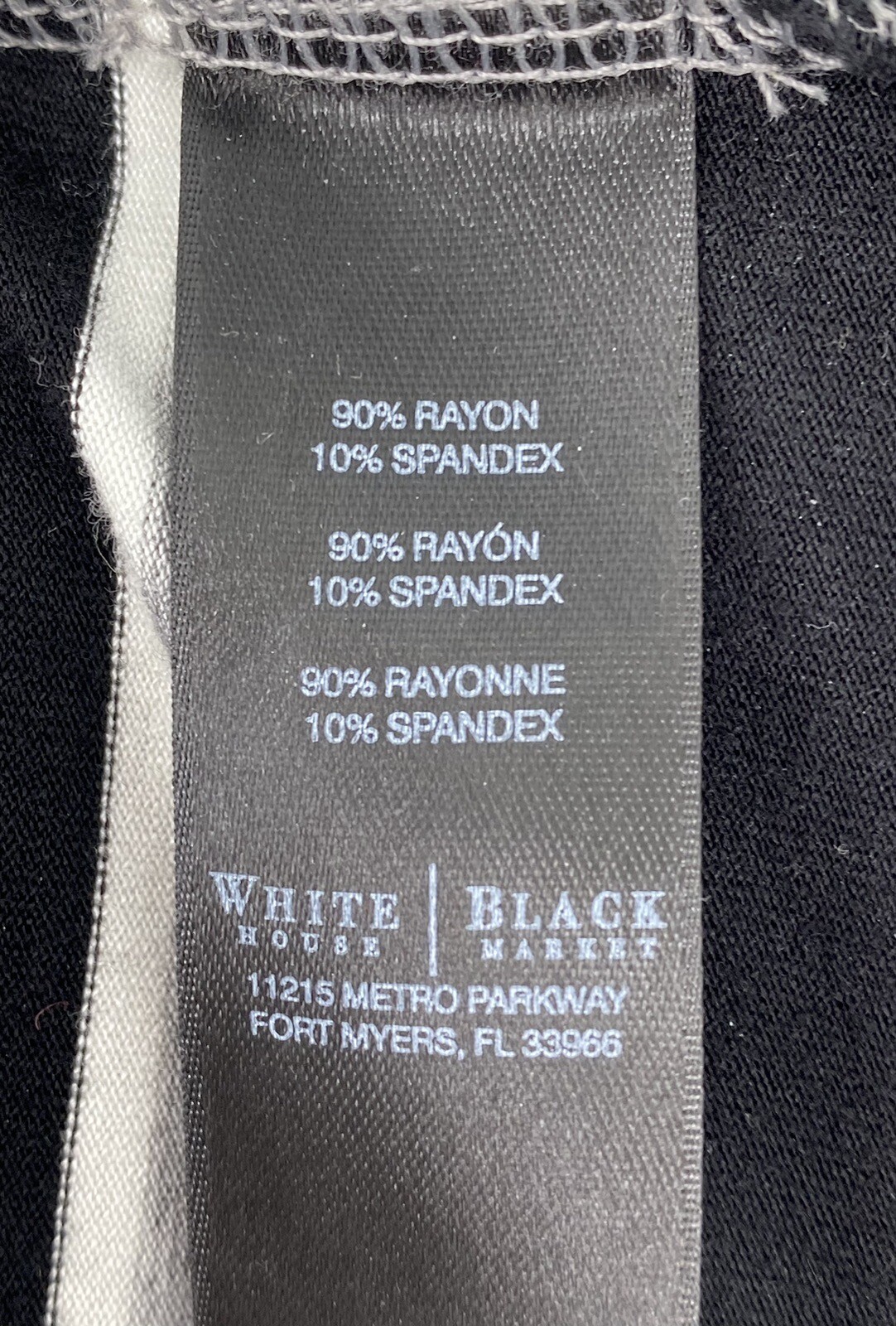 White House Black Market Gray White Black 3/4 Sleeve Cowl Neck Dress Womens Sz L