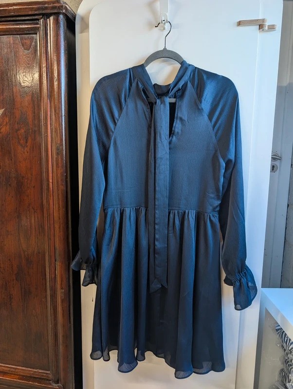 Ted Baker Navy Mini Dress UK 14 New With Tags Elegant Long Sleeve Occasion Dress