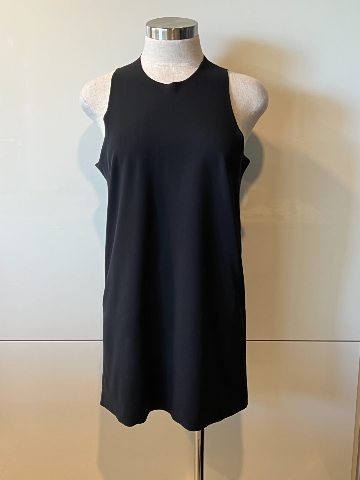 BASSIKE Black Cotton/Nylon/Elastane Knit Sleeveless Tank Short Dress/Top 2/S