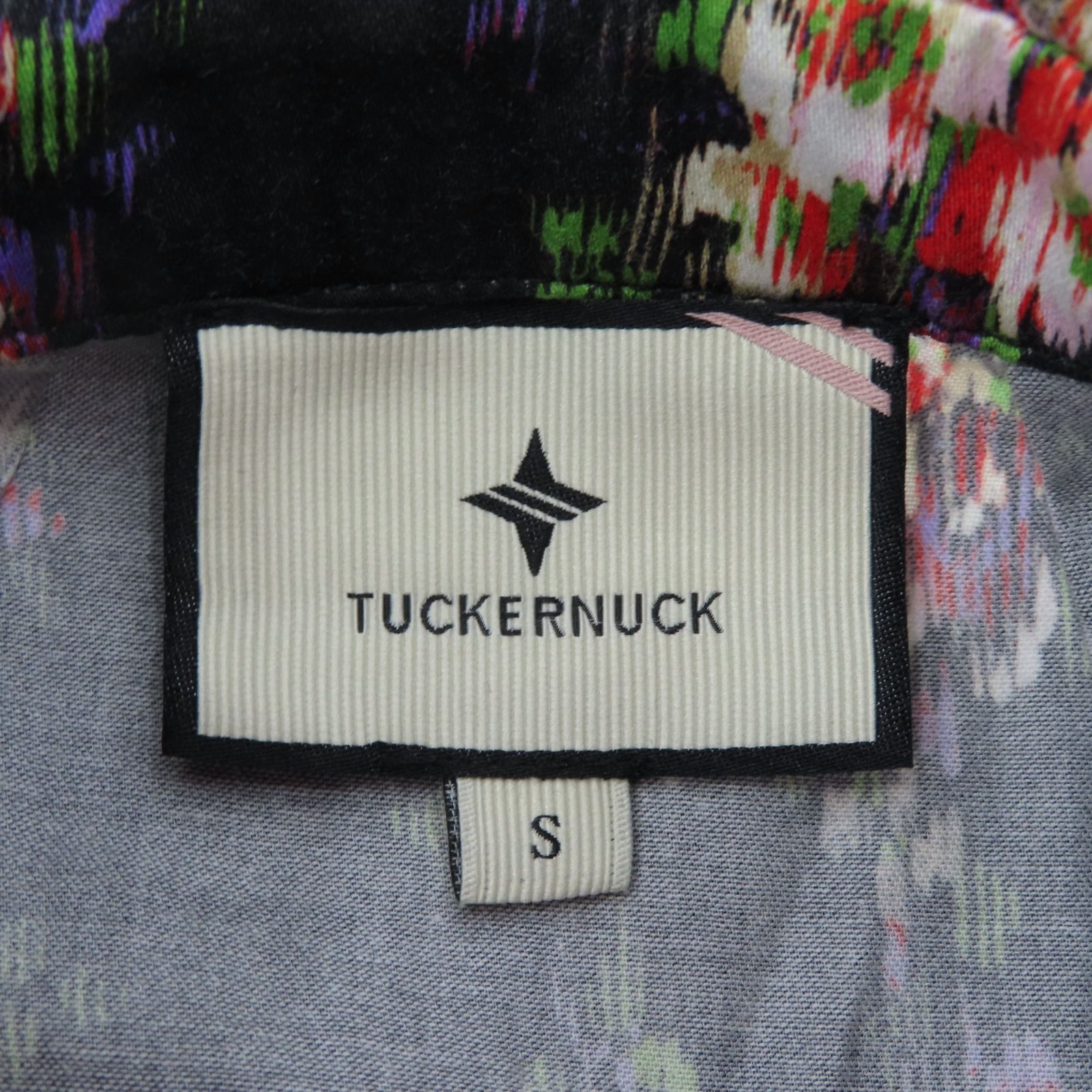 Tuckernuck Women Small Tate Onyx Falling Flowers Bouquet Dress Pleated Floral