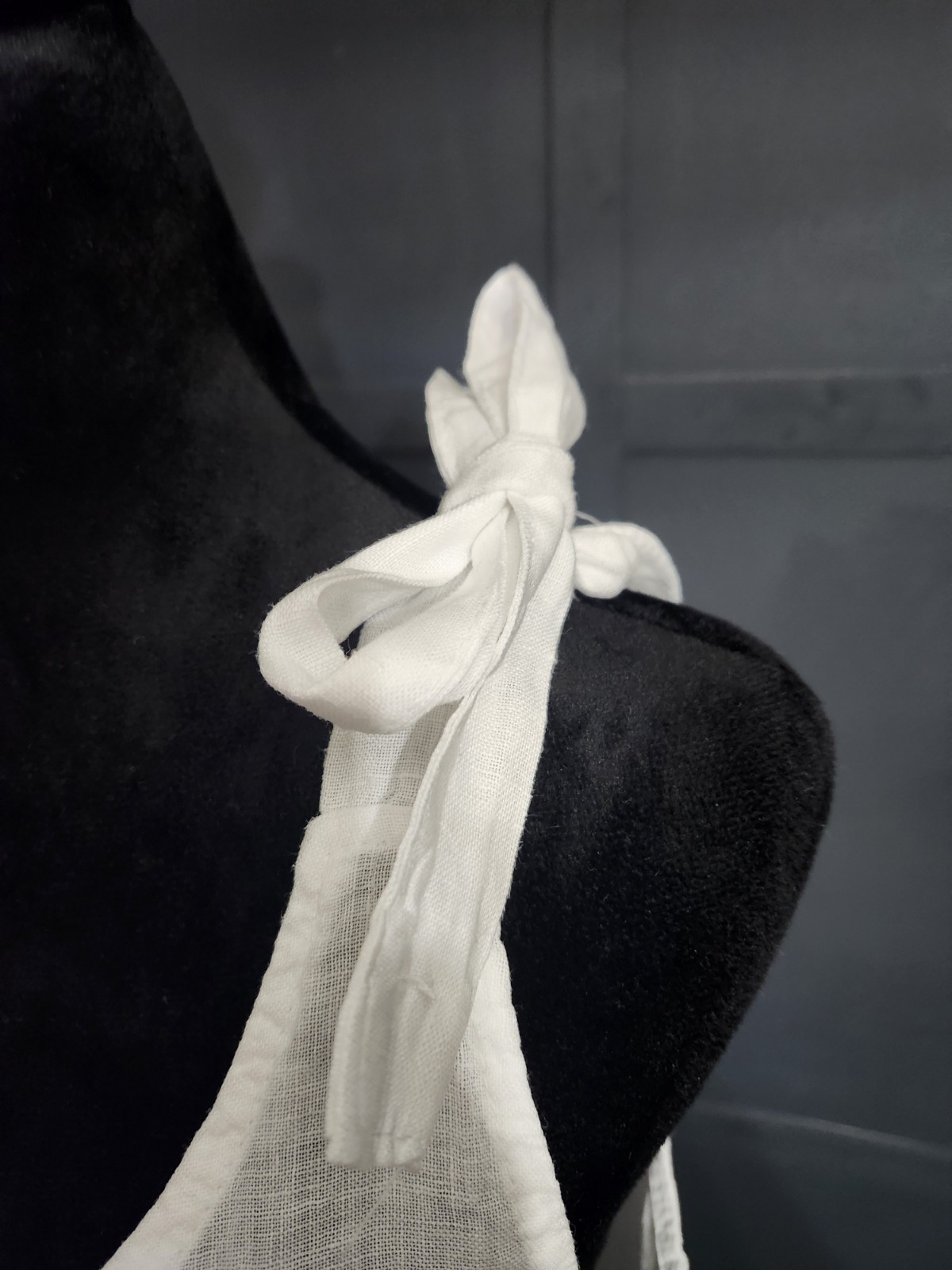 Valentina Naldi Dress 100% Linen Small Made In Italy White Long Tie Shoulders
