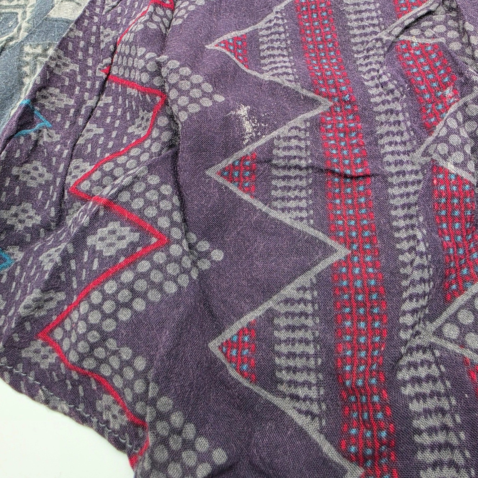 Boho Sacred Threads Patchwork Tunic Dress W S/M Multicolor Lace Up Tie Back